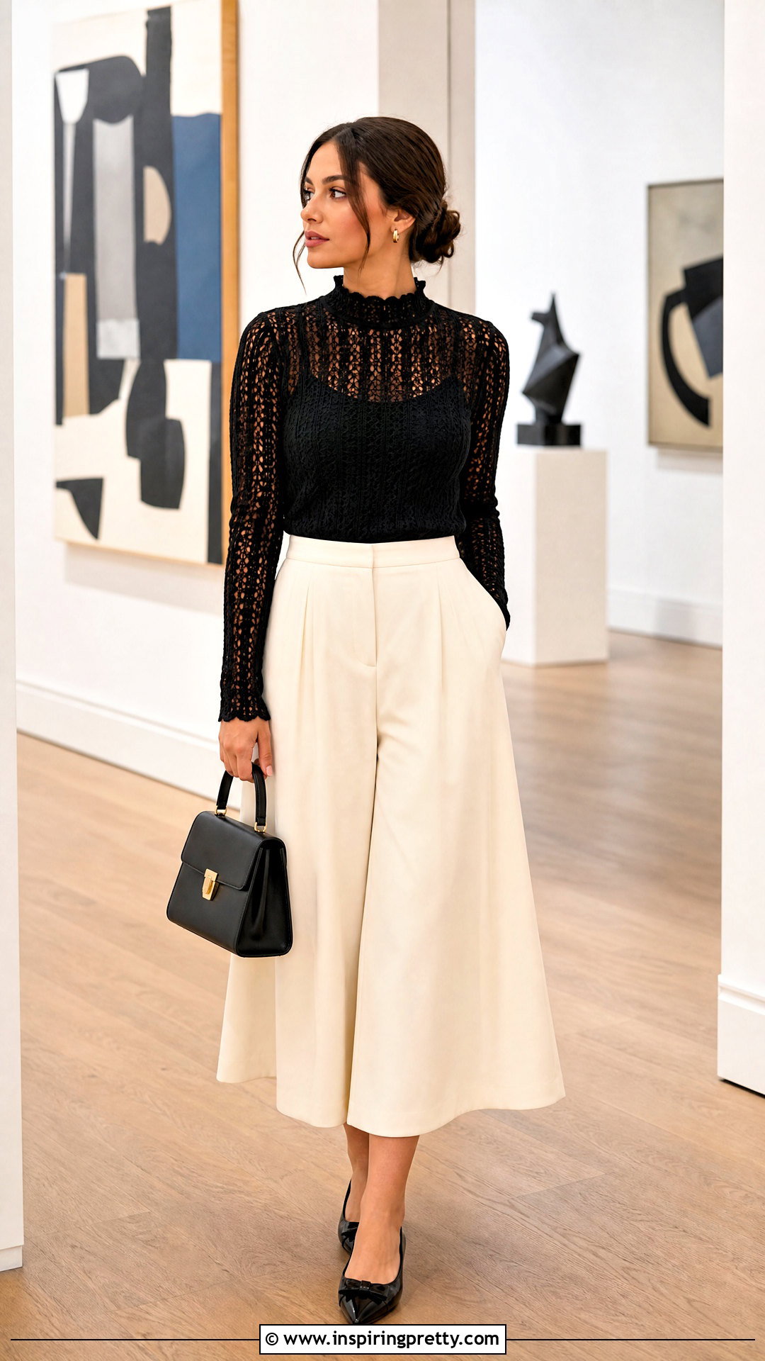 High Neck Crochet Top With Culottes - 50 top au crochet ideas