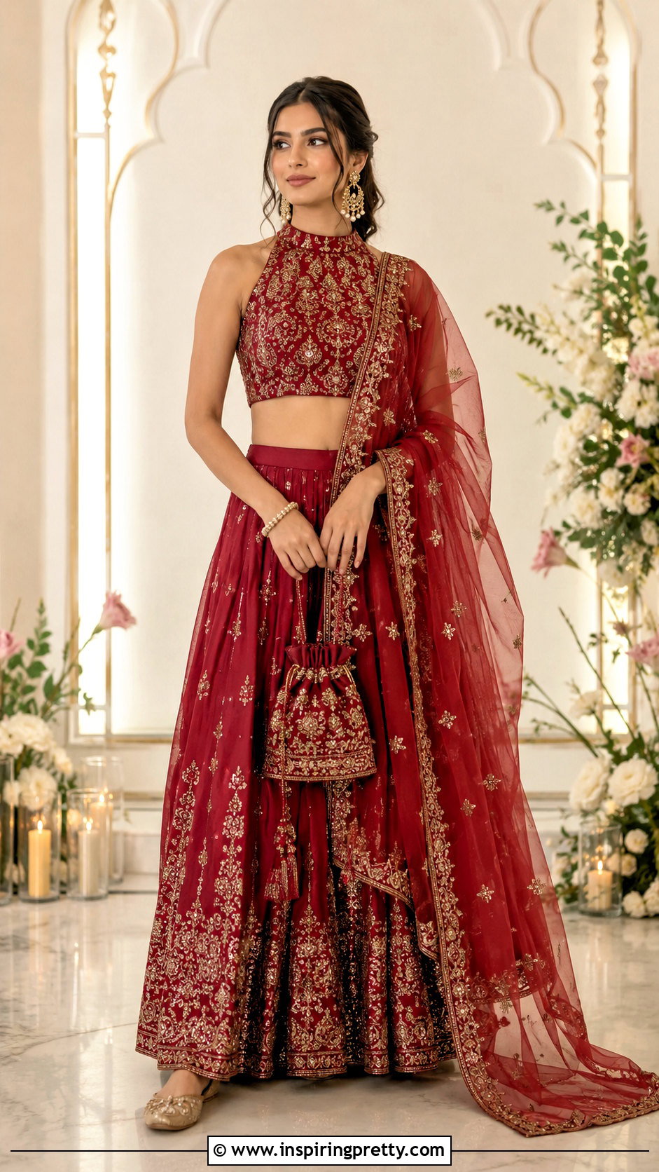 High Neck Crop Top Lehenga - 50 Modern Lehenga Designs Crop Tops outfit ideas