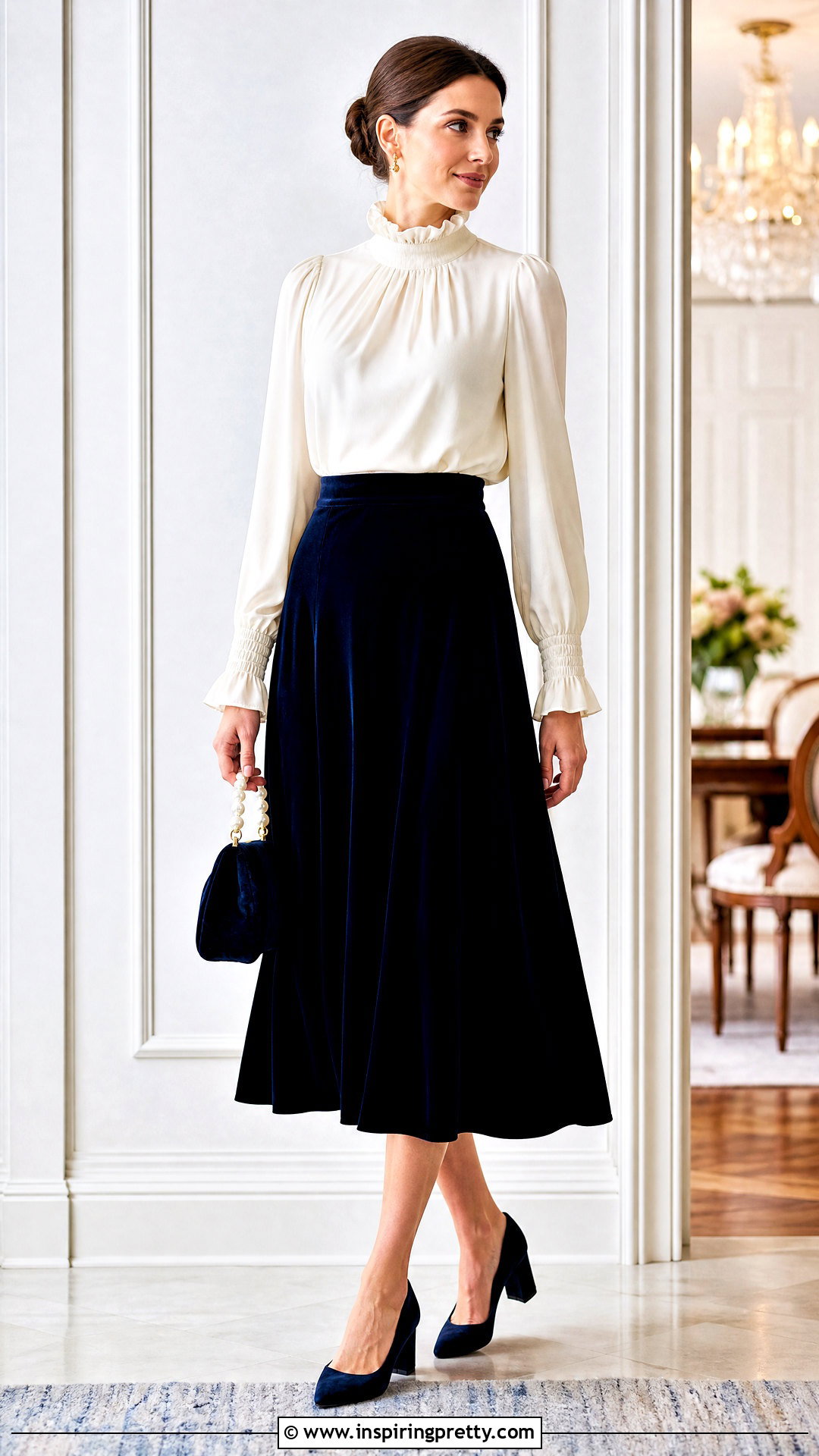 High Neck Ruffle Top Princess Aesthetic Outfit - 20 princess aesthetic outfits shirts & tops