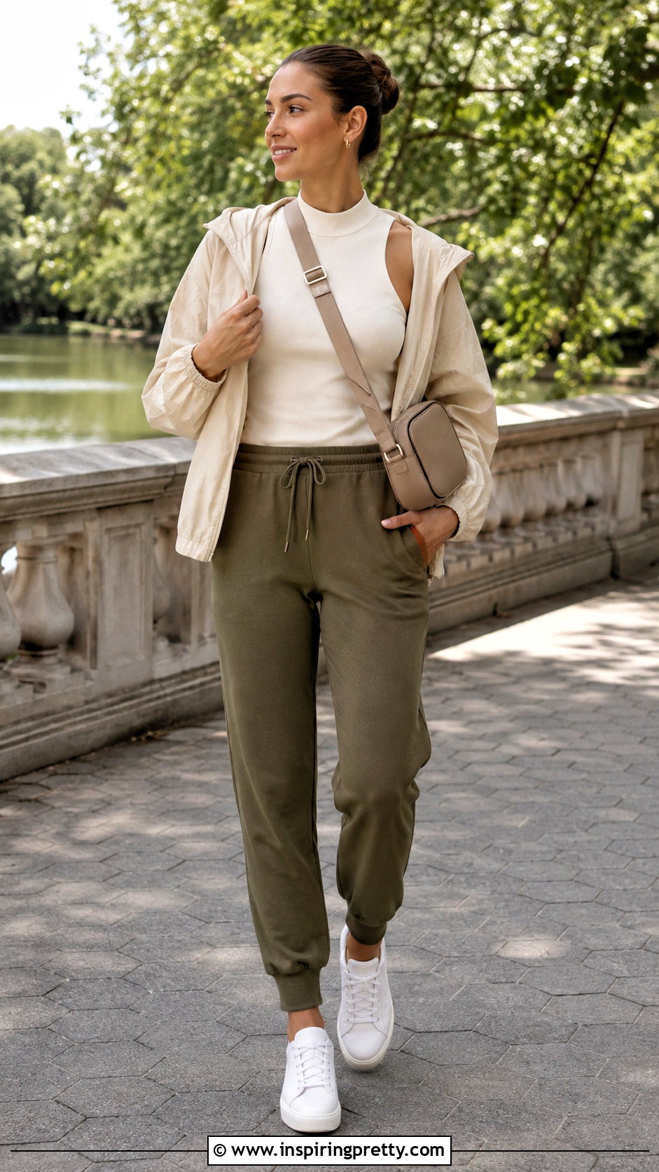 High Neck Tank Top And Tapered Sweatpants Outfit - 50 tank top and sweatpants outfits
