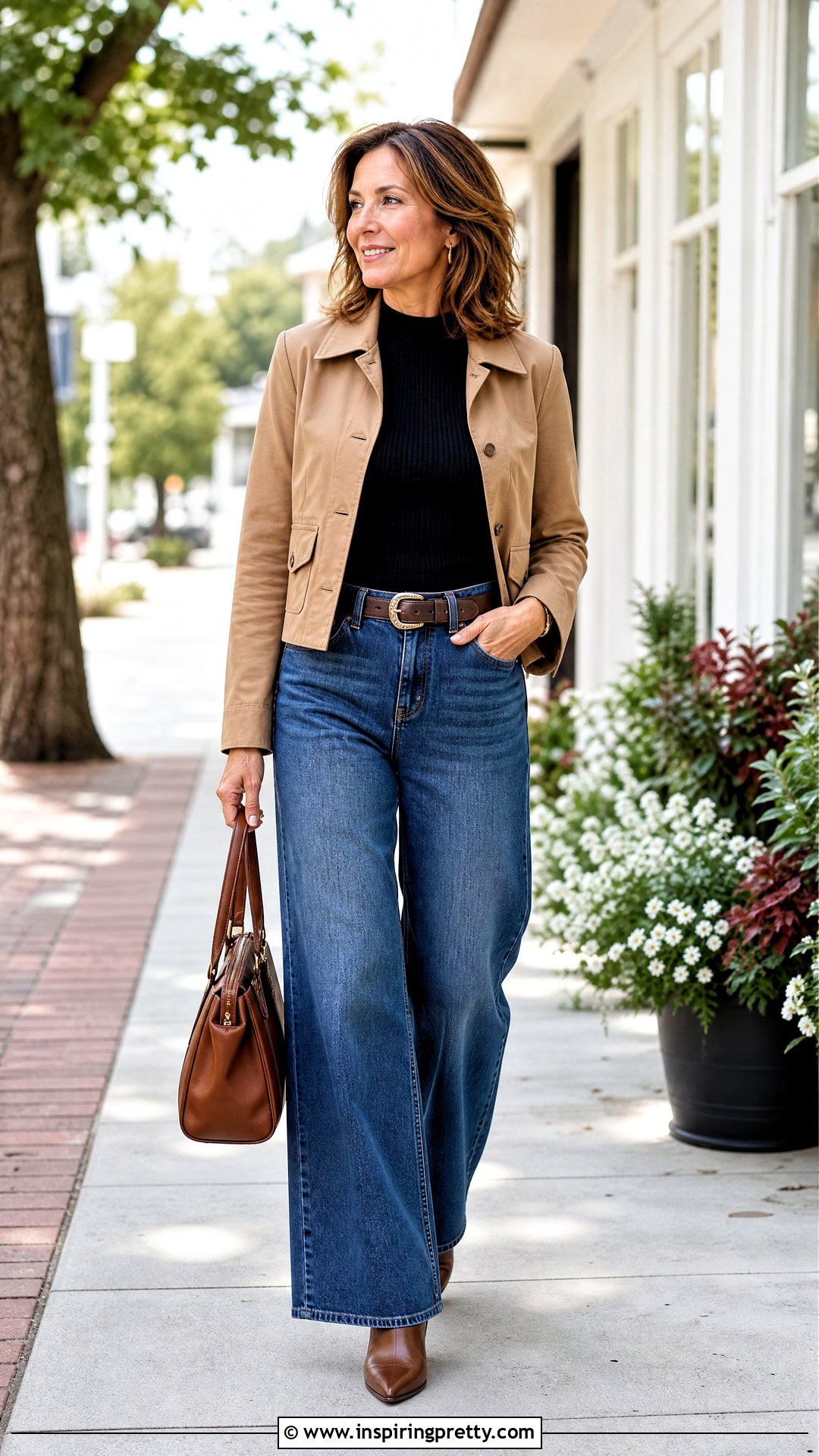 High Neck Tank Top With Wide Leg Jeans And Boots - 25 country girl tank tops outfit ideas