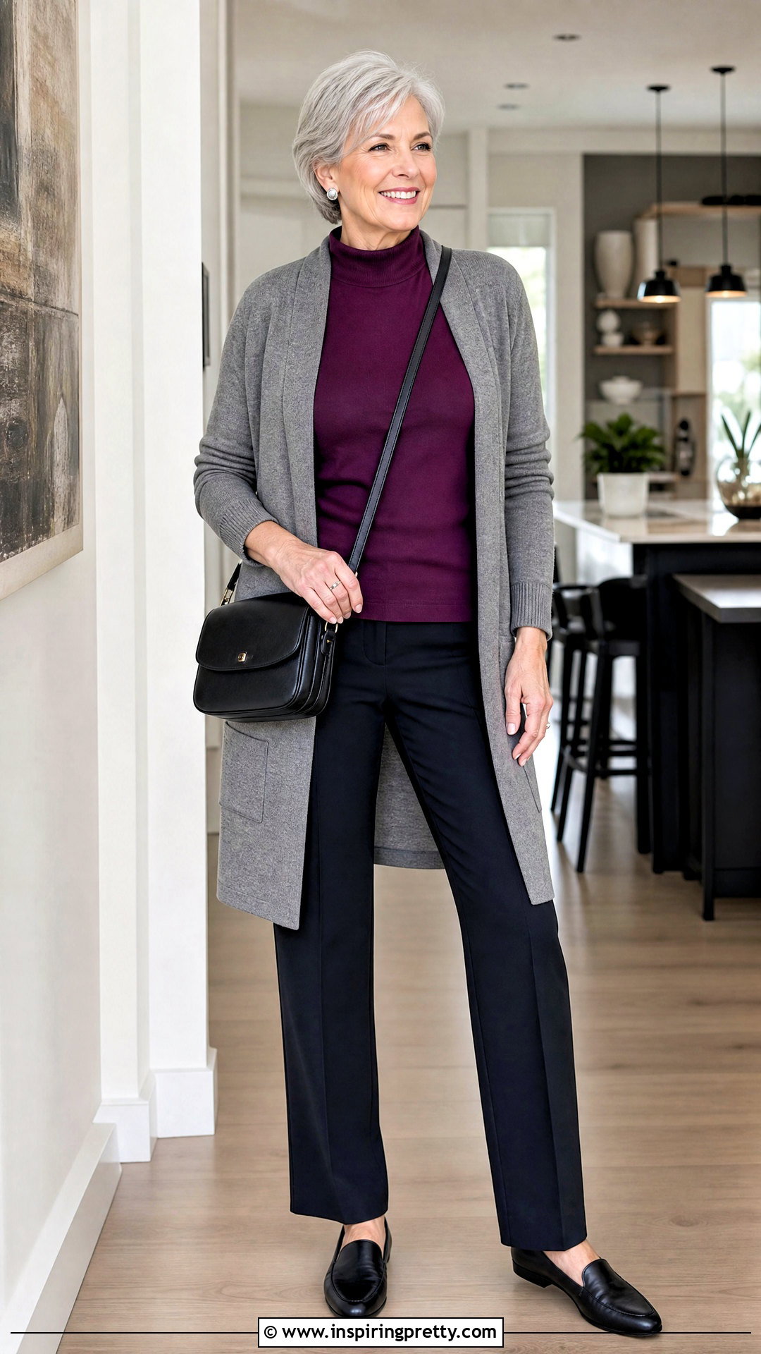 High Neck Top With Long Cardigan Over - 50 high neck top outfit ideas
