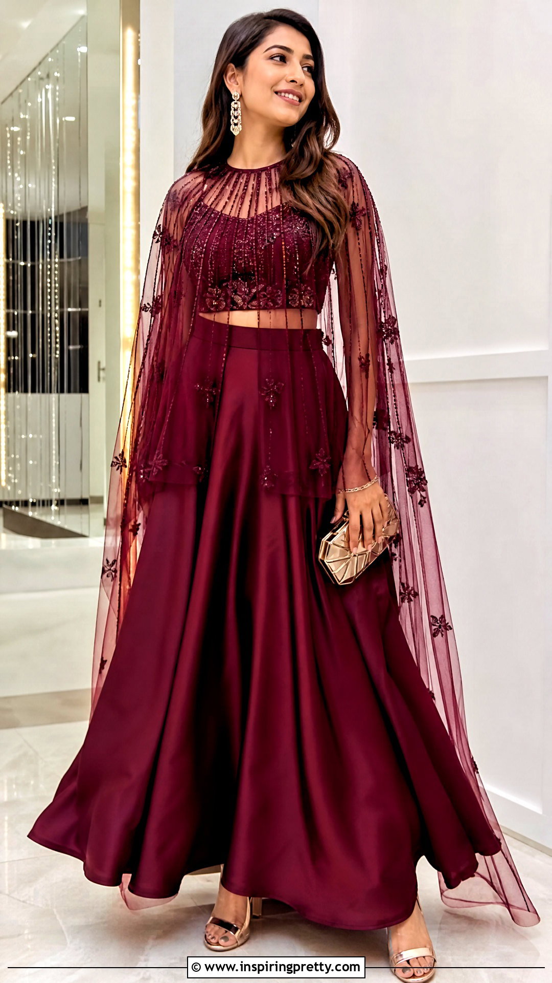 High Waist Indian Skirt And Cape Top Outfit - 50 indian skirt and top outfits