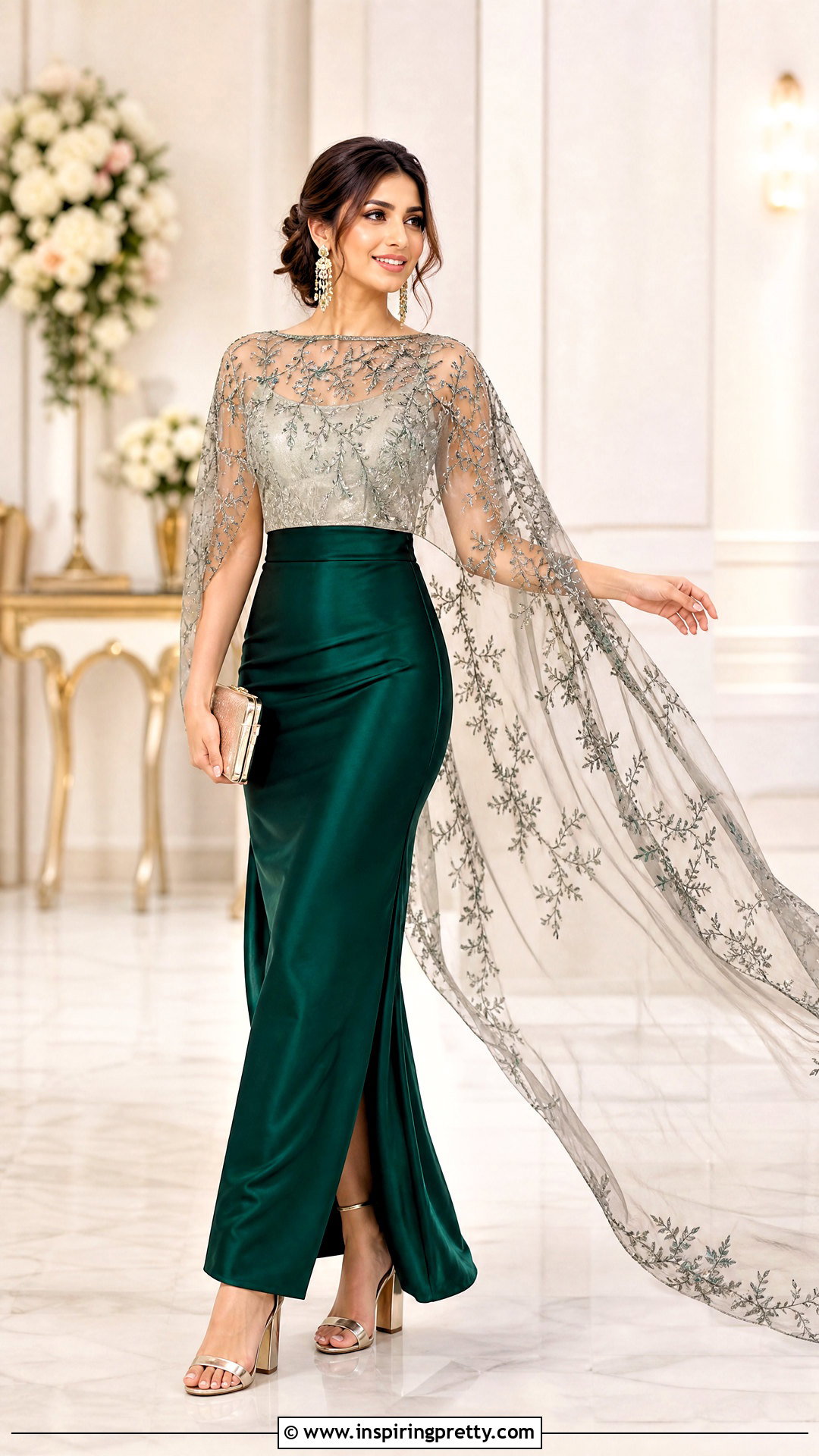 High Waisted Skirt And Cape Top Outfit - 50 traditional skirt and top outfit ideas
