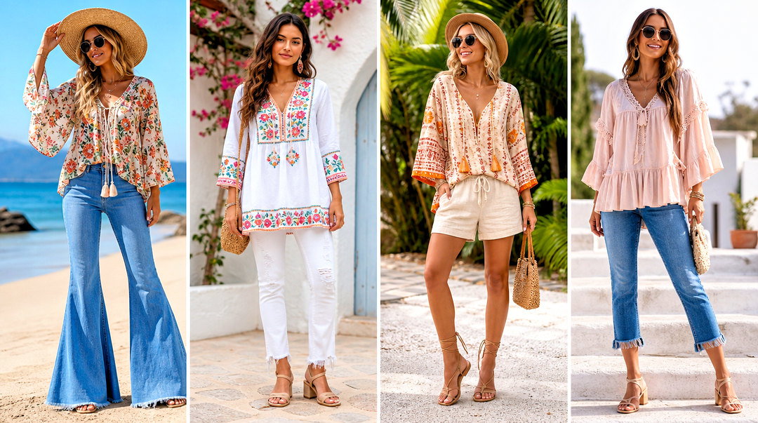 25 Hippie Summer Tops Outfit Ideas for Boho Festival Style