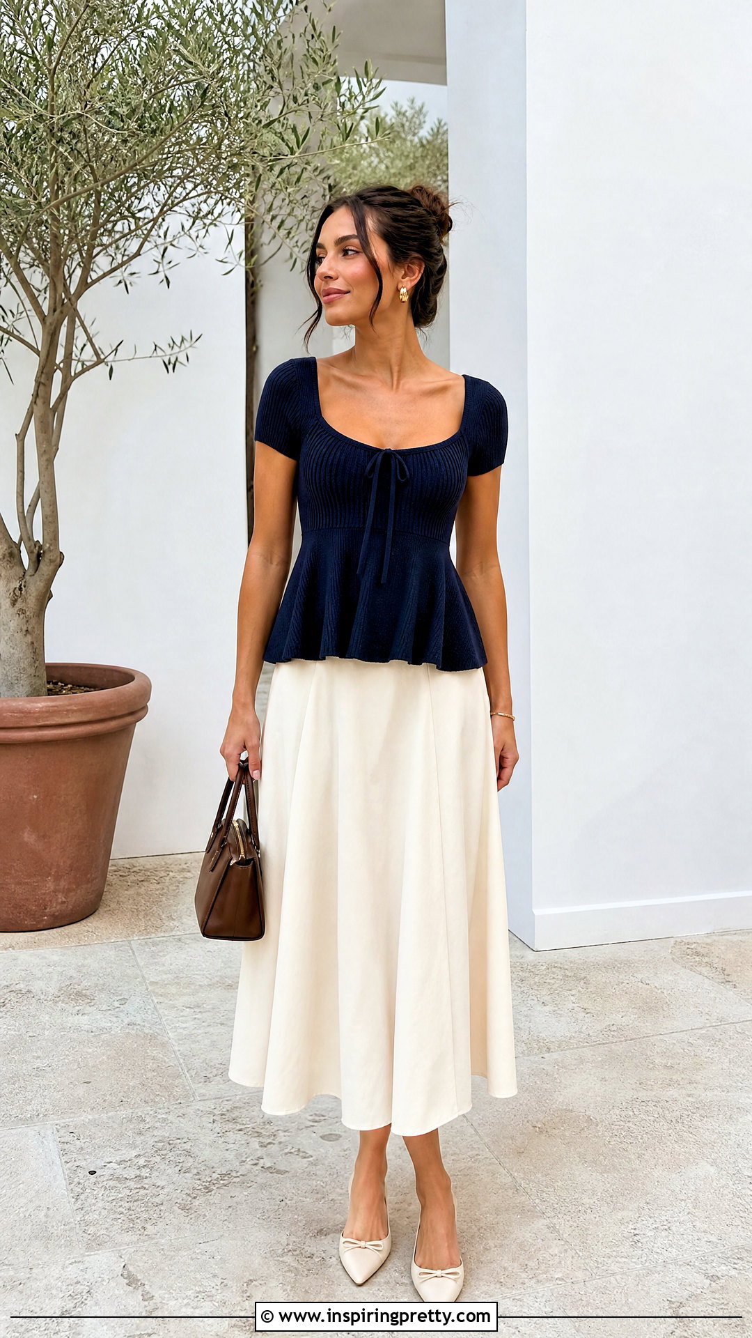 Hollister Babydoll Knit Top With A Line Midi Skirt - 20 hollister babydoll knit top outfit ideas