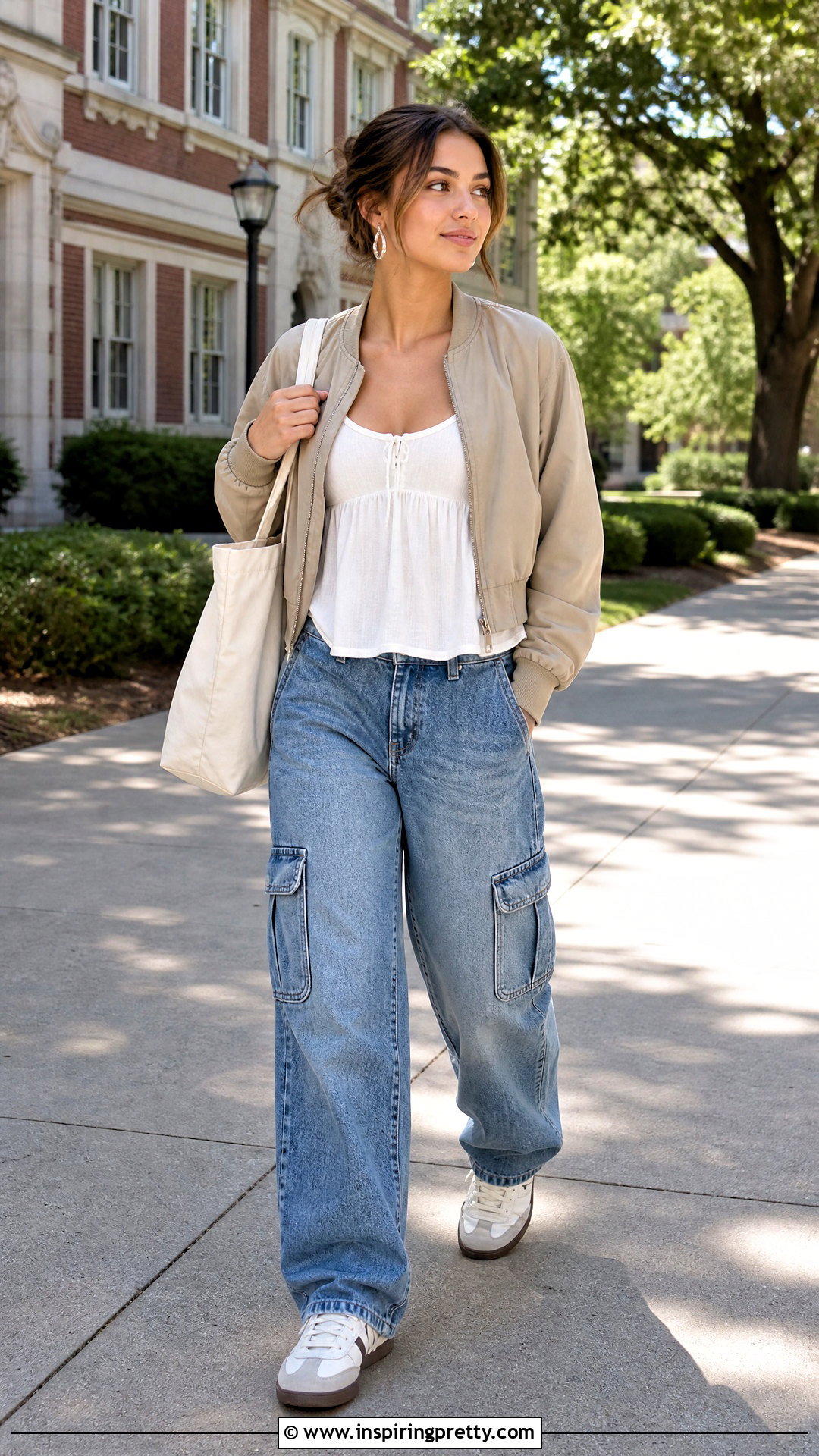 Hollister Babydoll Top With Cargo Jeans - 50 hollister babydoll top outfit ideas