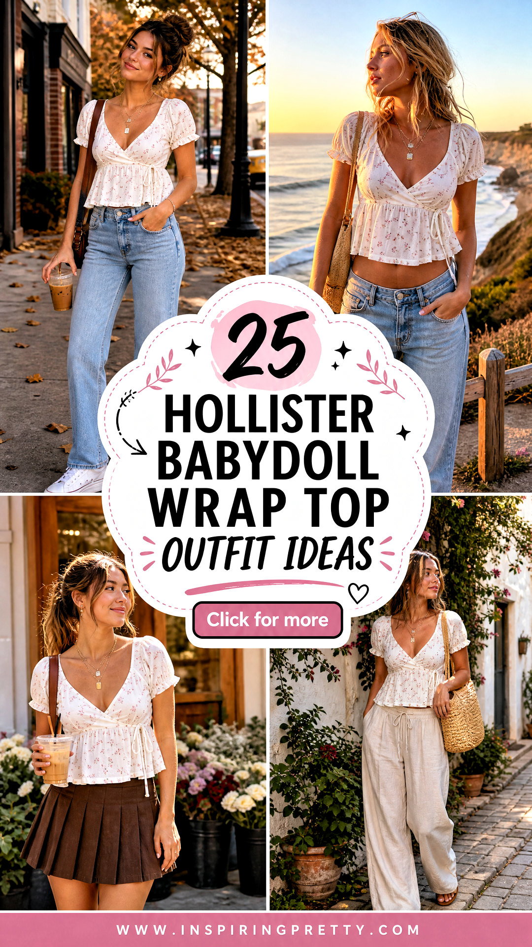 25 Hollister Babydoll Wrap Top Outfit Ideas for Cozy Fall Style - 25 Hollister Babydoll Wrap Top Outfit Ideas for Cozy Fall Style