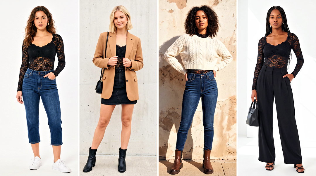 25 Hollister Black Lace Top Outfit Ideas for Chic Night-Out Looks