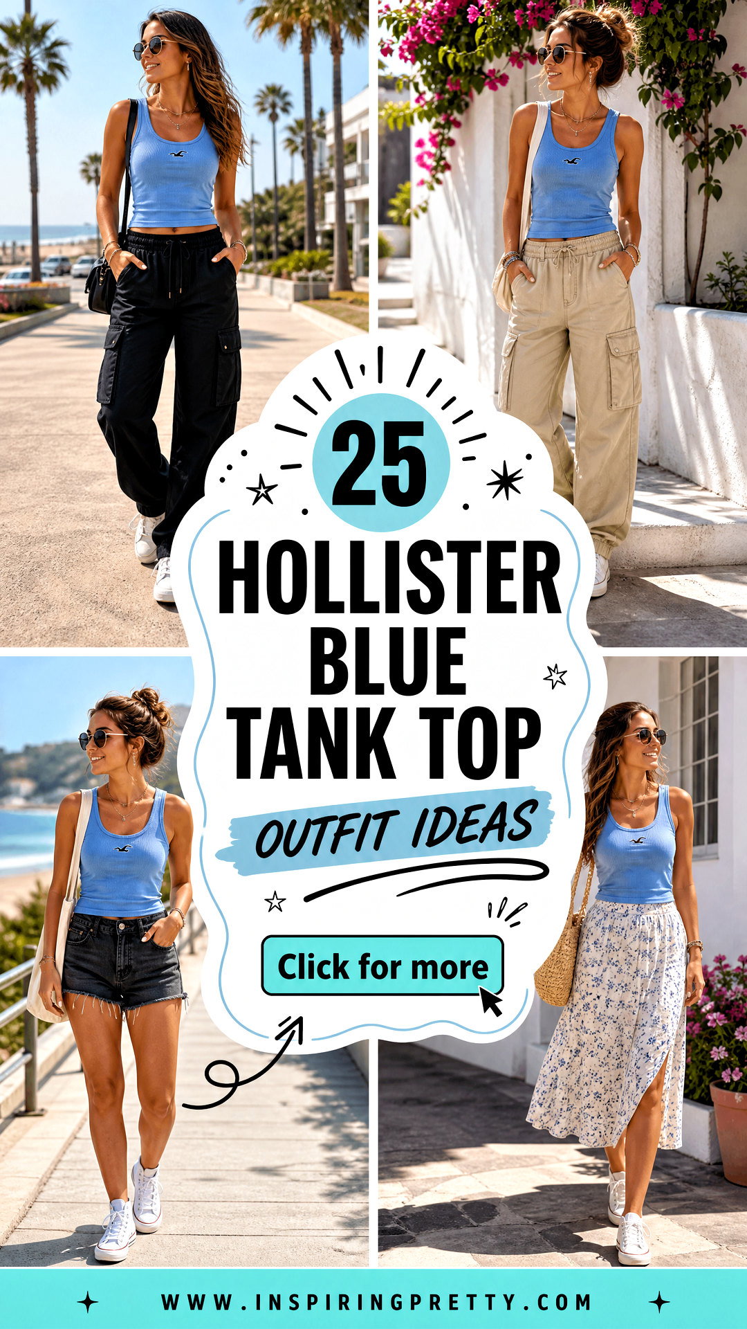 25 Hollister Blue Tank Top Outfit Ideas for Easy Summer Style - 25 Hollister Blue Tank Top Outfit Ideas for Easy Summer Style