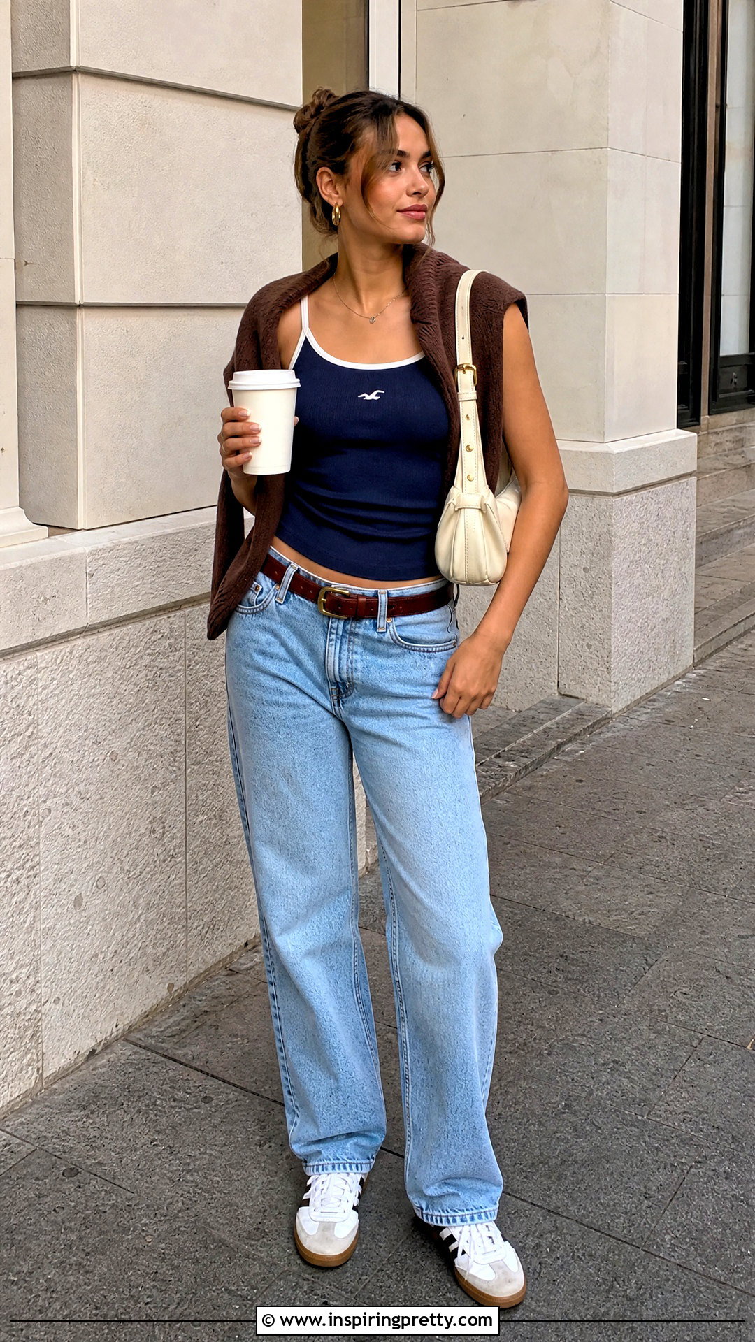 Hollister Blue Tank Top With Light Wash Straight Jeans - 25 Hollister Blue Tank Top outfit ideas