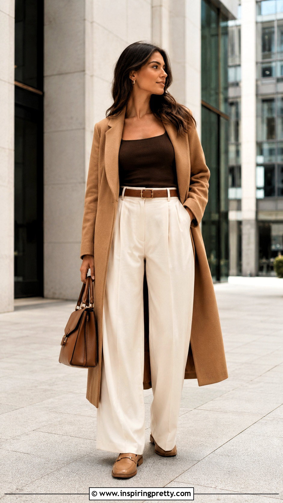 Hollister Brown Top With Cream Trousers - 50 hollister tops outfit ideas
