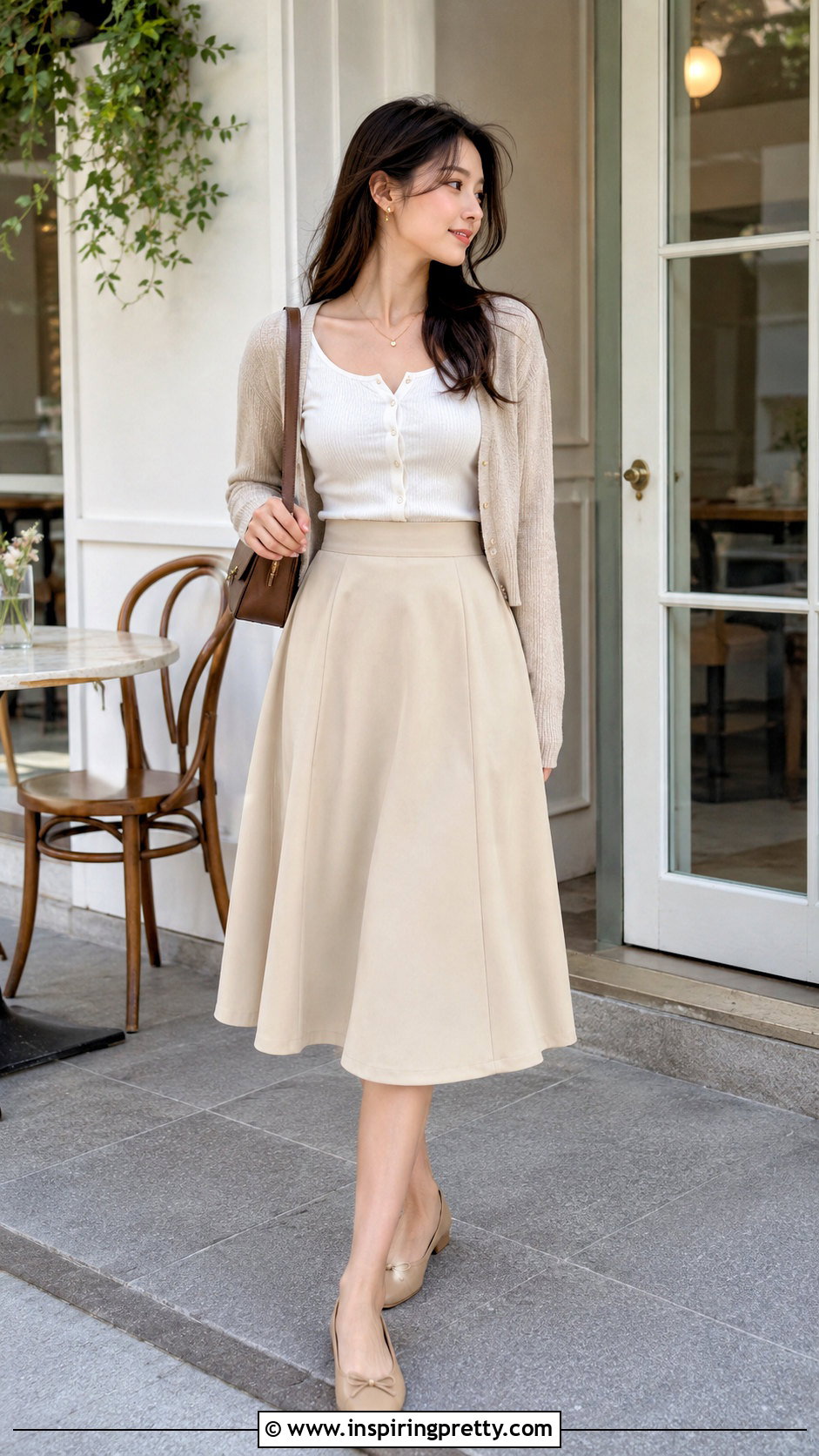 Hollister Button Front Top With Midi Skirt - 50 hollister tops outfit ideas