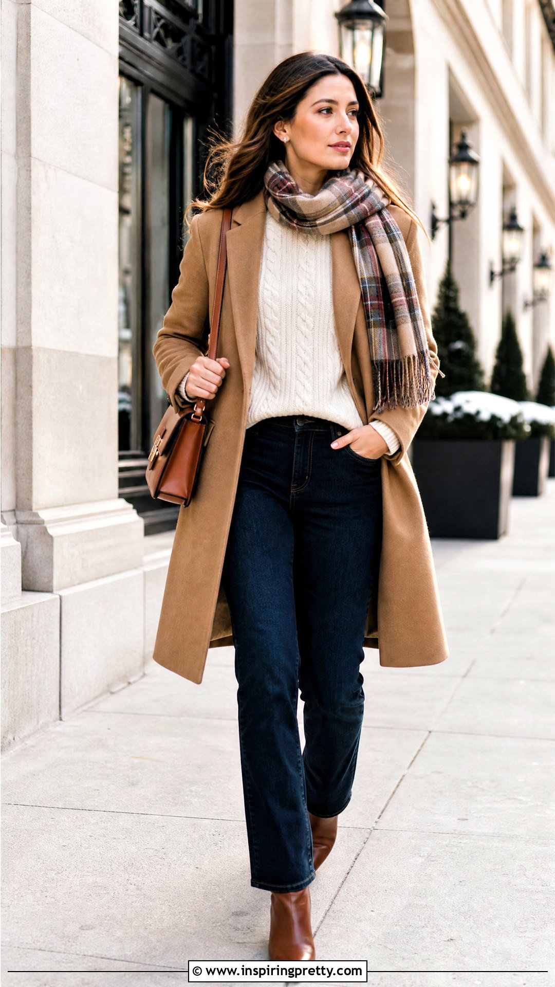 Hollister Cable Knit Sweater With Straight Jeans - 25 hollister winter tops outfit ideas