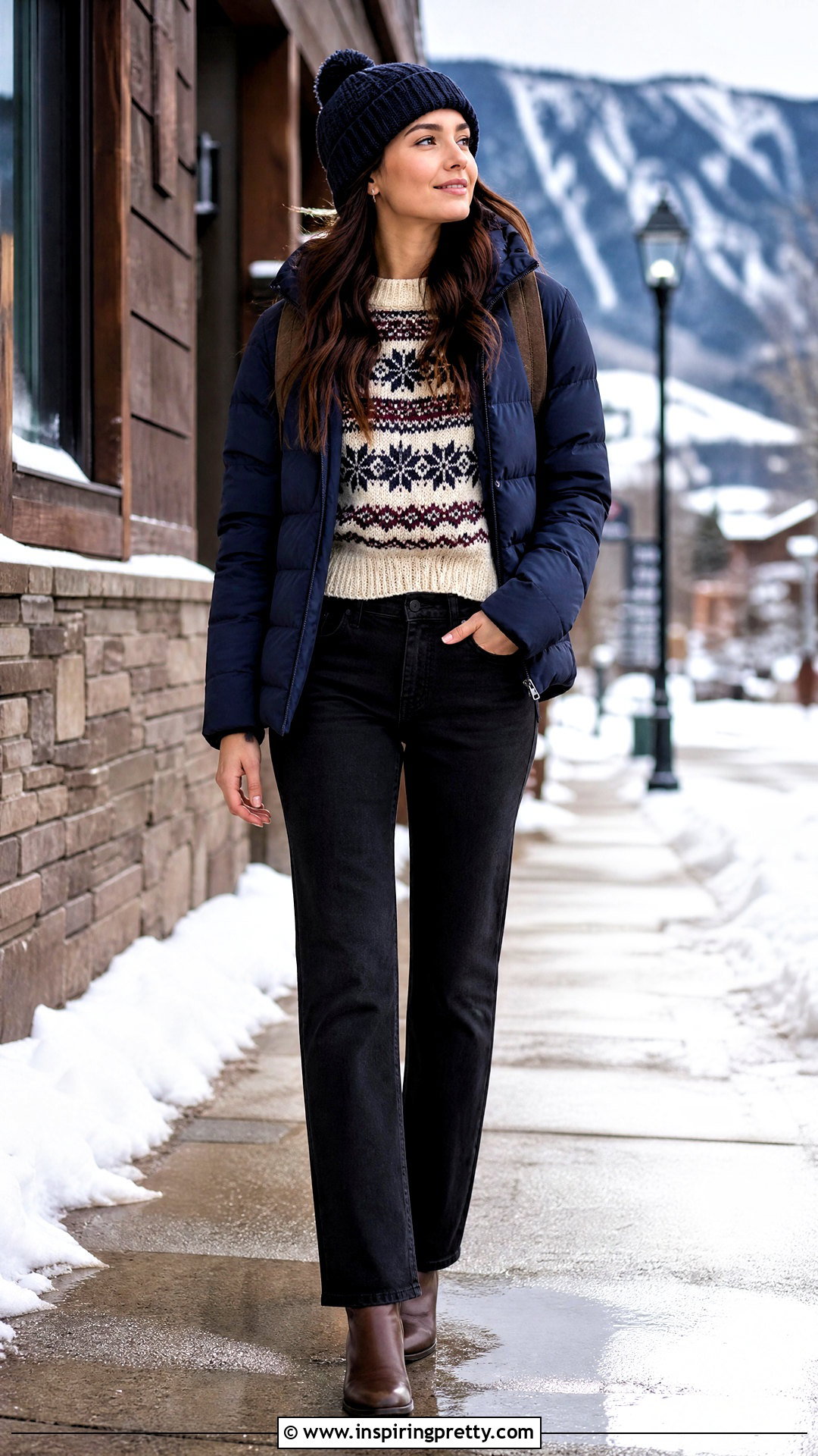 Hollister Fair Isle Sweater With Black Jeans - 25 hollister winter tops outfit ideas