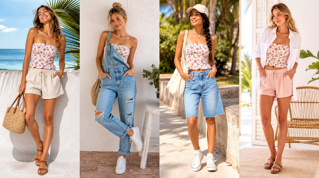 25 Hollister Floral Tube Top Outfit Ideas for Fresh Summer Looks