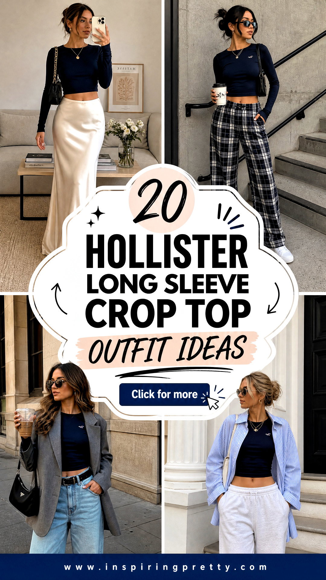 20 Hollister Long Sleeve Crop Top Outfit Ideas for Cool Layers - 20 Hollister Long Sleeve Crop Top Outfit Ideas for Cool Layers