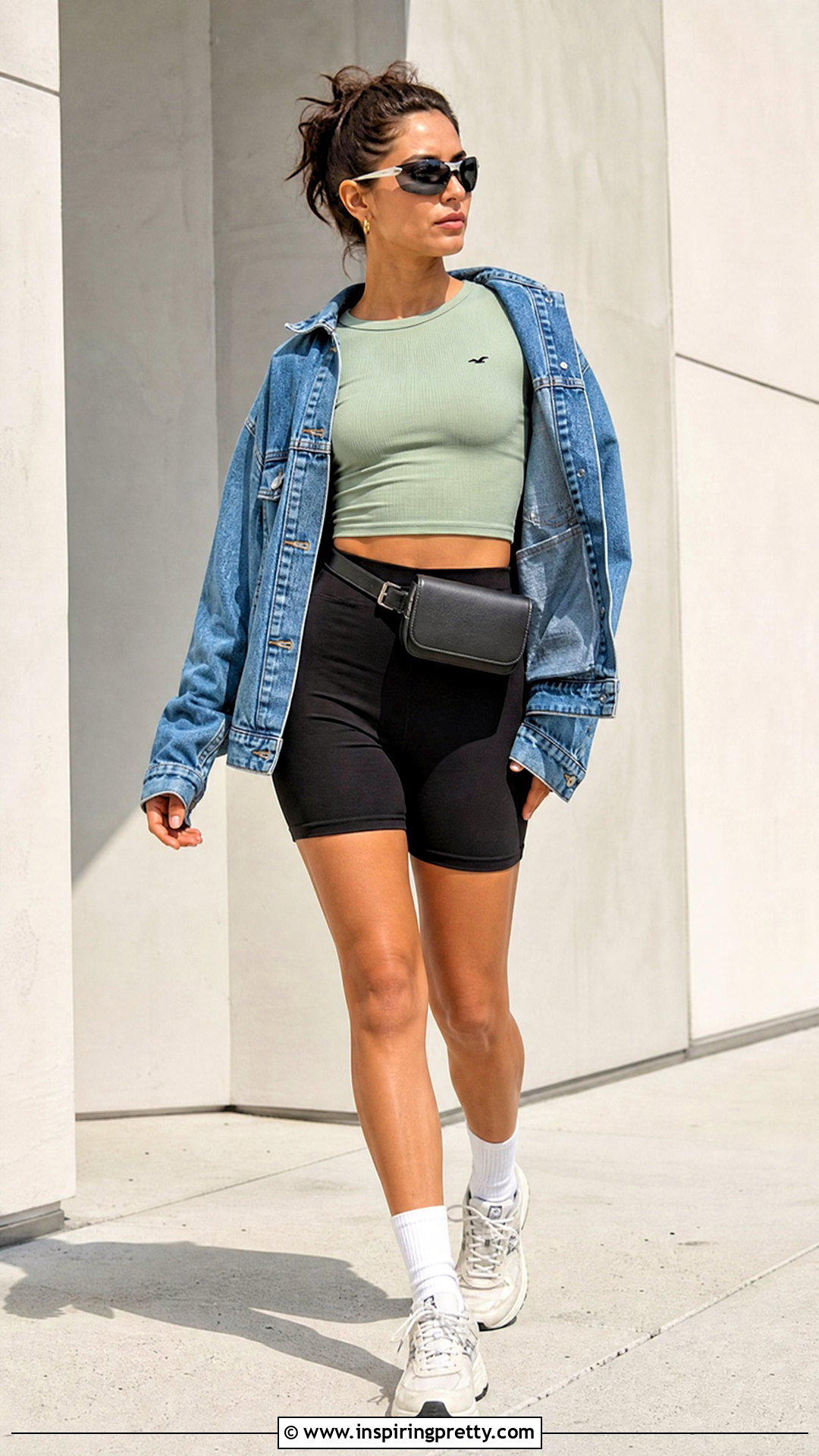 Hollister Long Sleeve Crop Top With Biker Shorts - 20 hollister long sleeve crop top outfit ideas