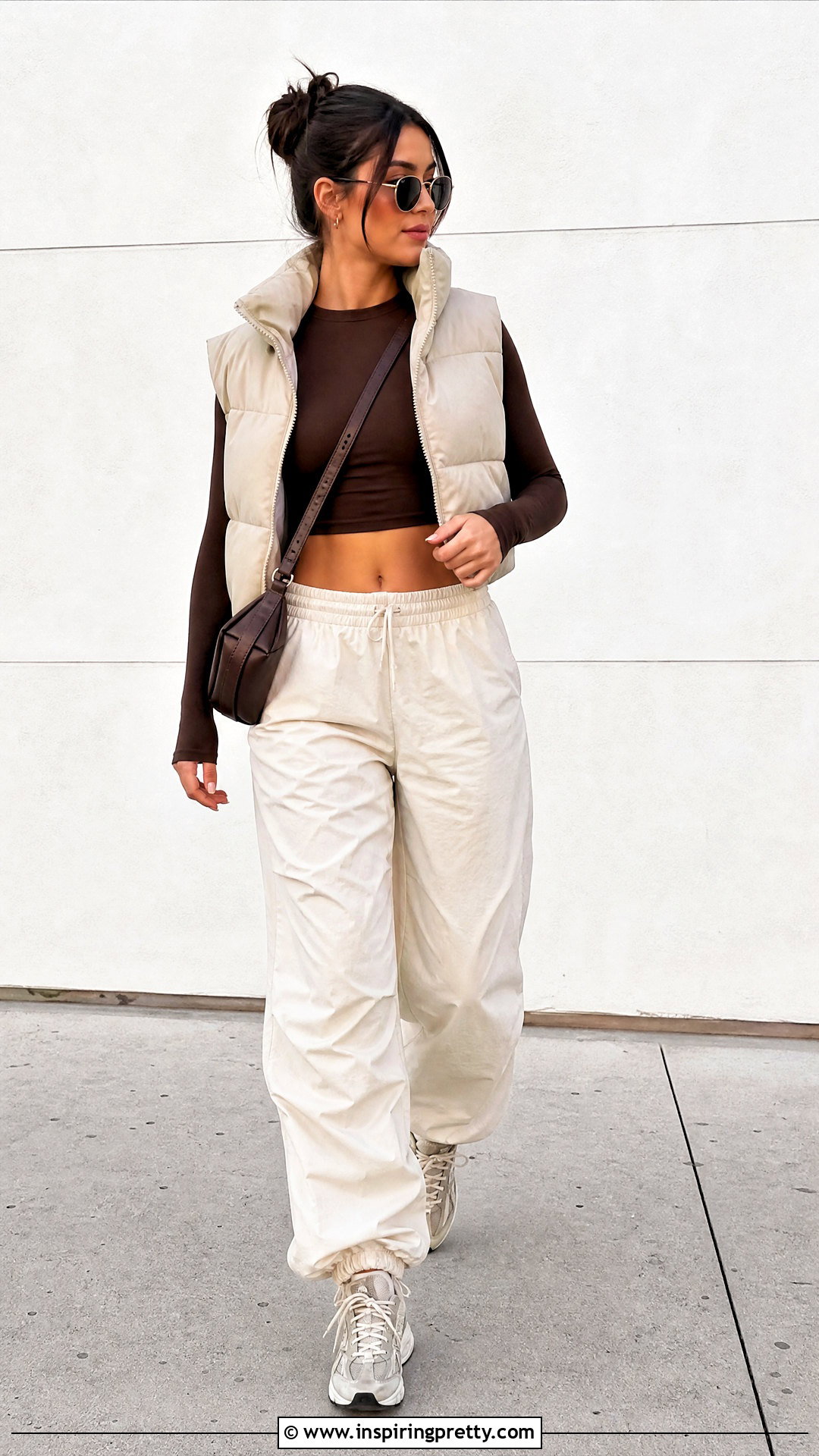 Hollister Long Sleeve Crop Top With Parachute Pants - 20 hollister long sleeve crop top outfit ideas