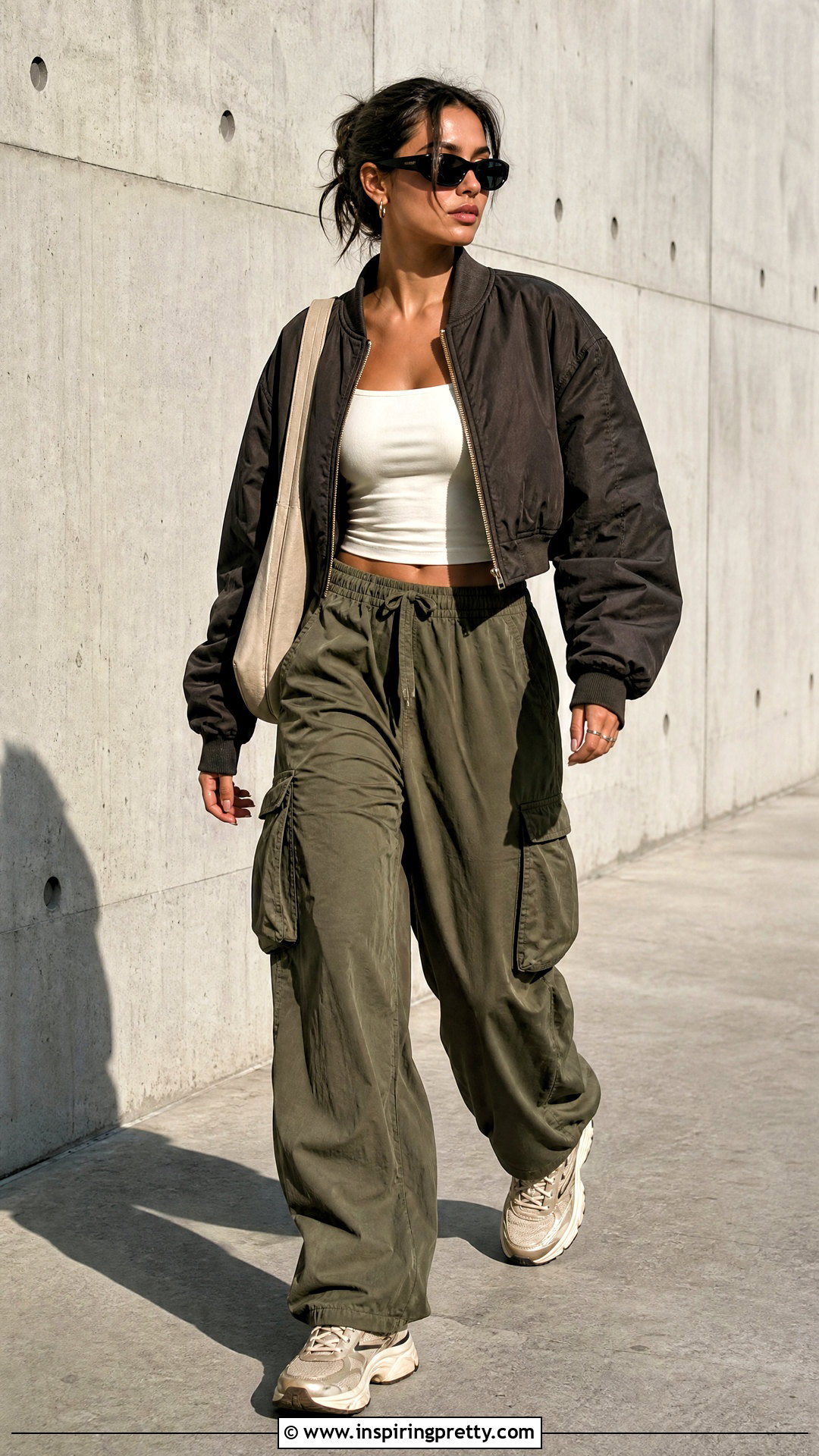 Hollister Seamless Top With Cargo Pants And Trainers - 25 hollister seamless top outfit ideas