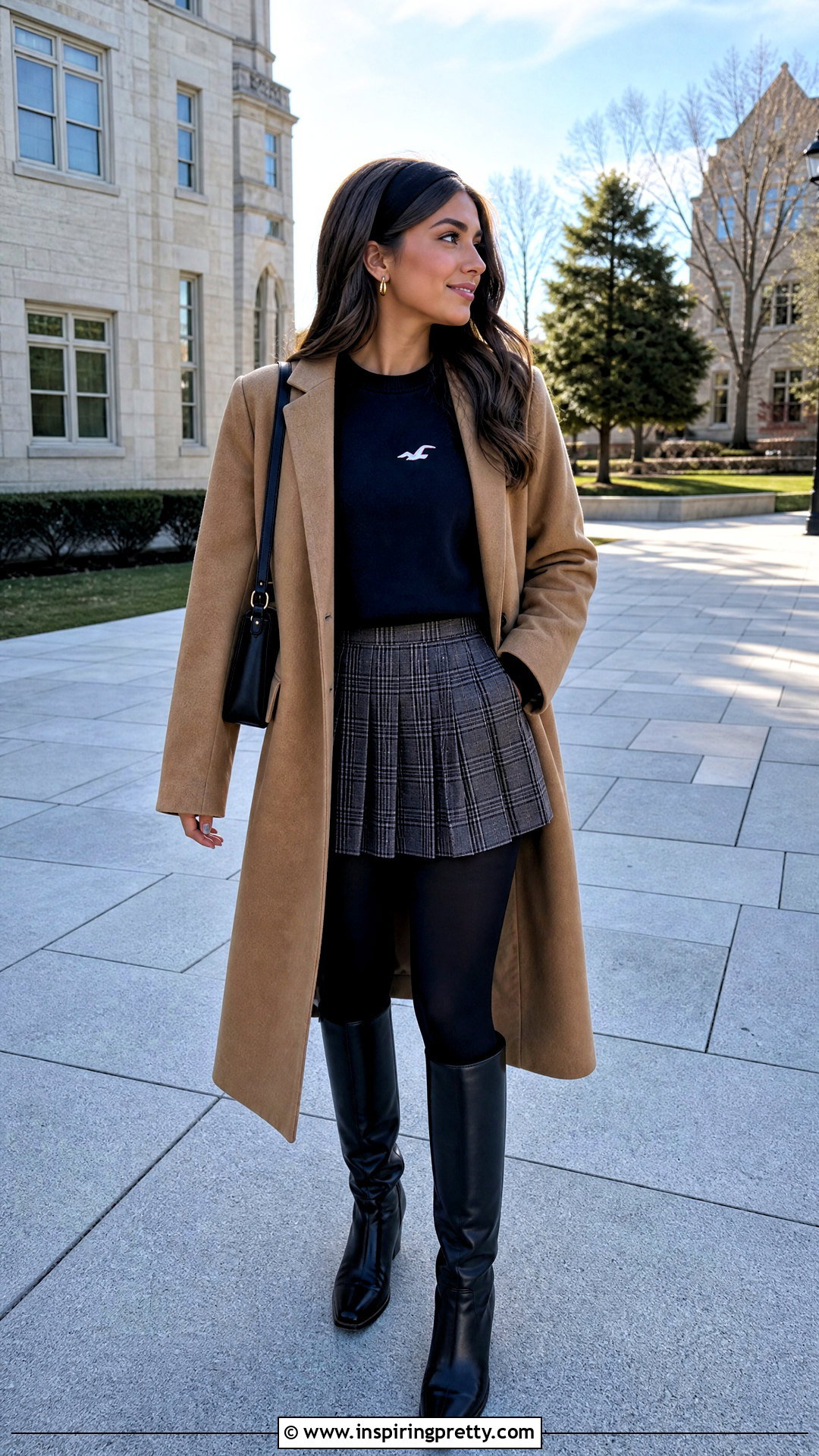Hollister Sweatshirt With Pleated Mini Skirt - 25 hollister winter tops outfit ideas