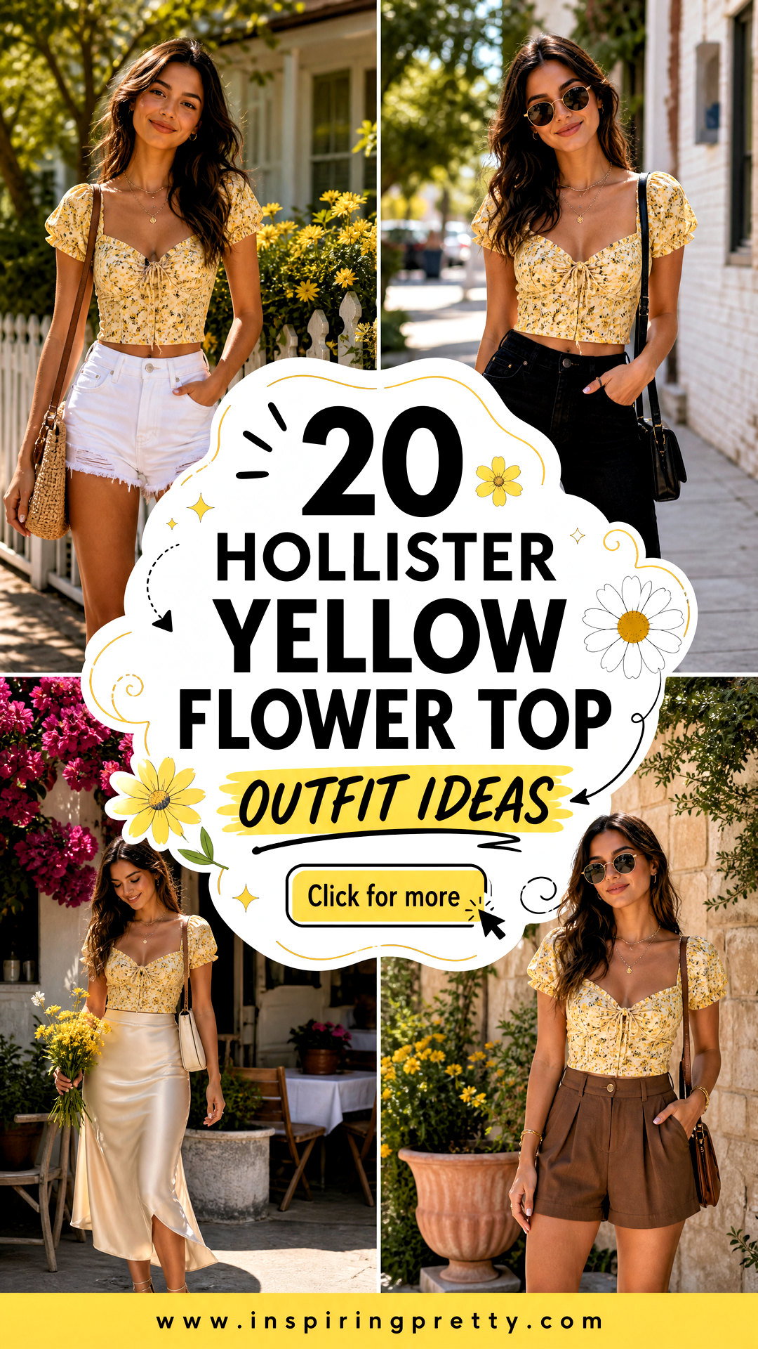 20 Hollister Yellow Flower Top Outfit Ideas for Sunny Days - 20 Hollister Yellow Flower Top Outfit Ideas for Sunny Days