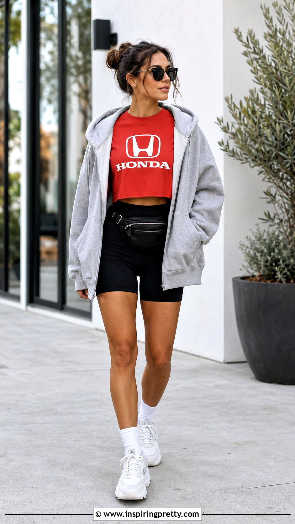 Honda Crop Top With Biker Shorts - 20 honda crop top outfit ideas