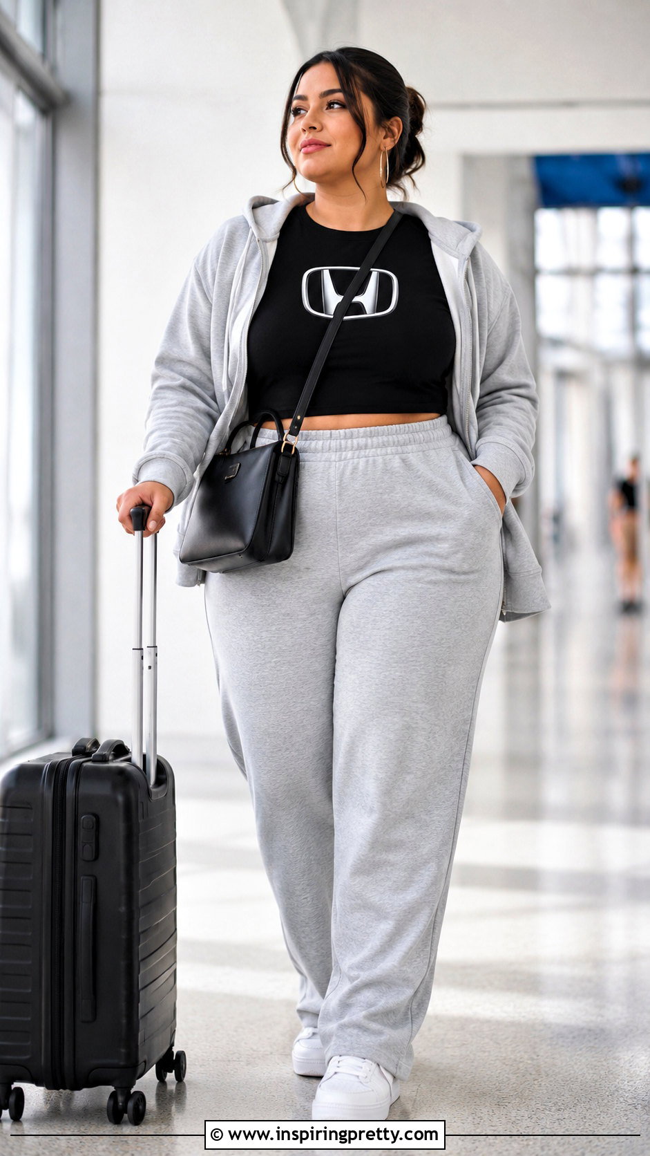 Honda Crop Top With Gray Sweatpants - 20 honda crop top outfit ideas