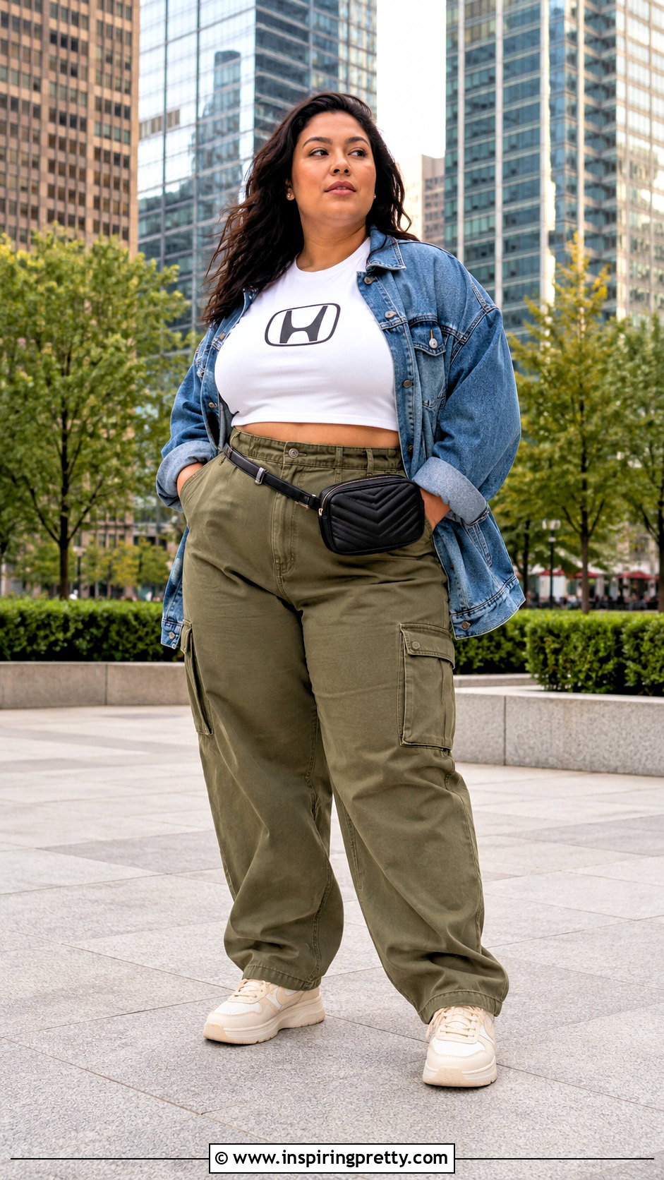 Honda Crop Top With Olive Cargo Pants - 20 honda crop top outfit ideas