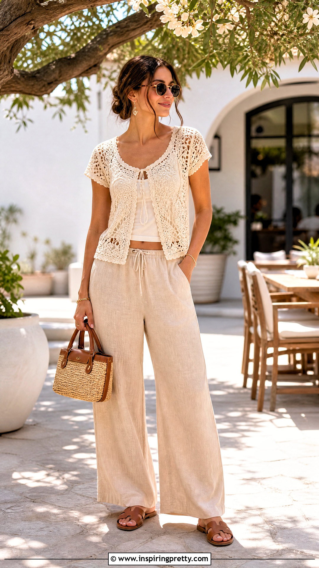 Honey Punch Crochet Top With Linen Pants - 20 honey punch crochet top outfit ideas