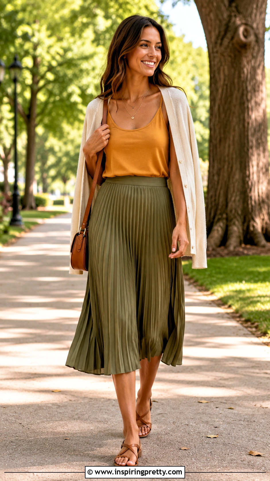 Honey Tank Top With Green Midi Skirt - 25 honey tank top outfit ideas