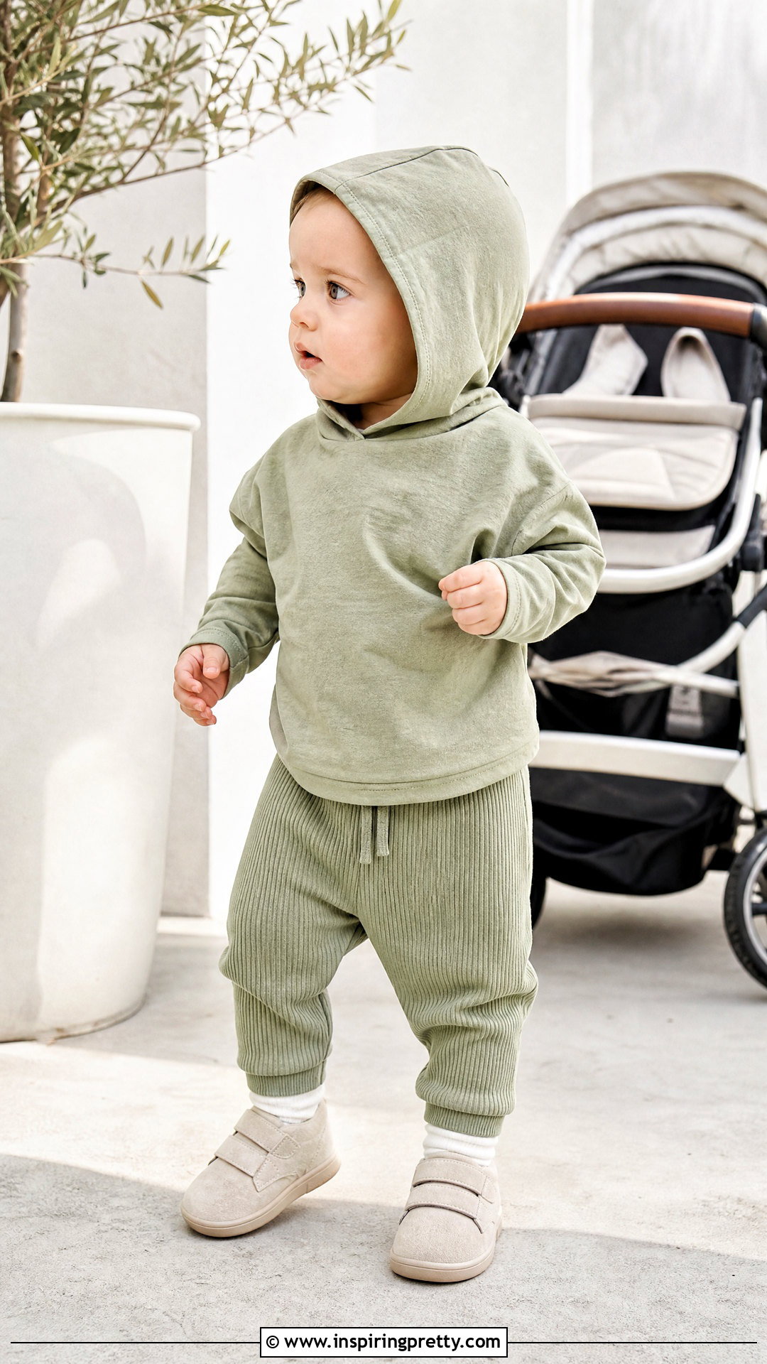 Hooded Baby Top With Knit Pants - 50 baby tops designs