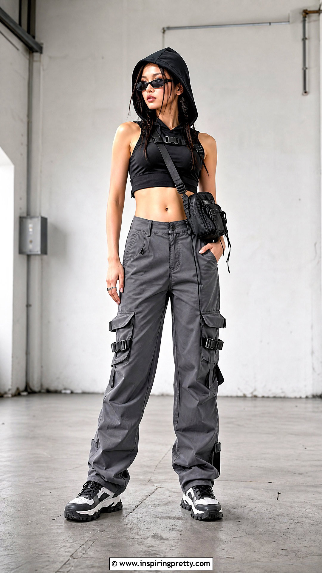 Hooded Crop Top And Buckle Pants - 20 Tops For Raves