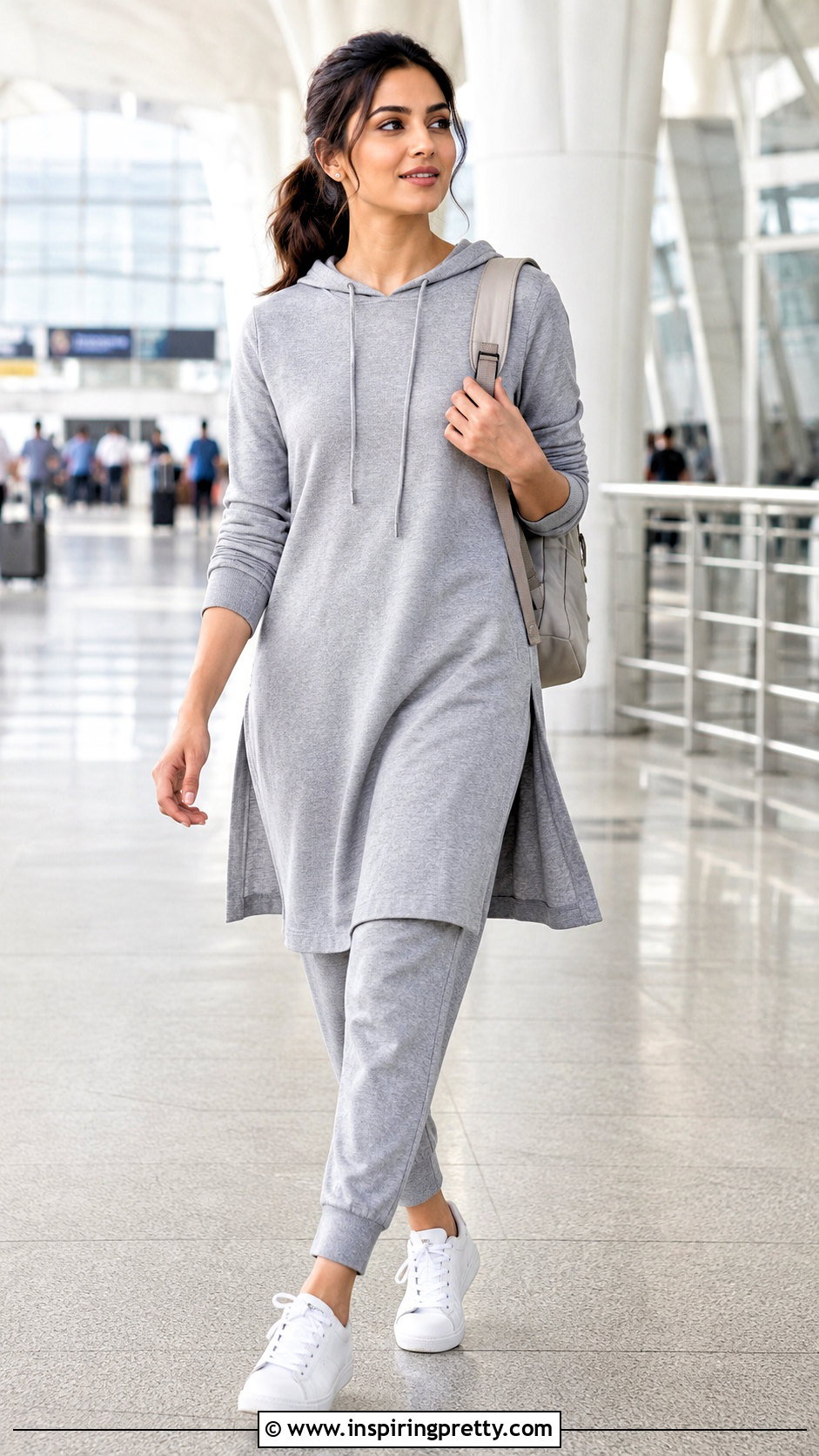 Hooded Indo Western Kurta Top With Joggers - 50 Indo Western Tops outfit ideas