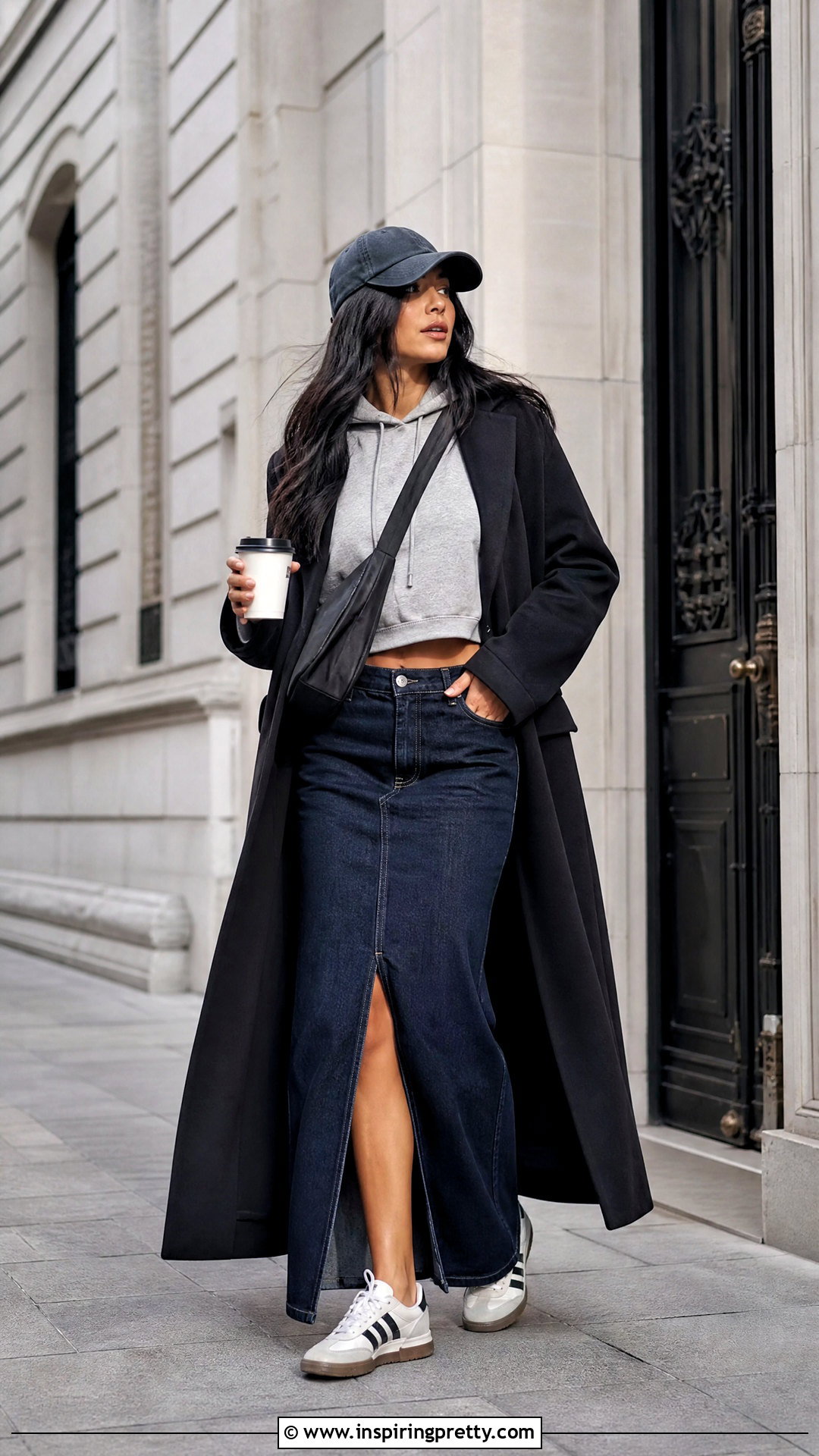 Hoodie And Denim Maxi Skirt Outfit - 50 top and skirt outfits