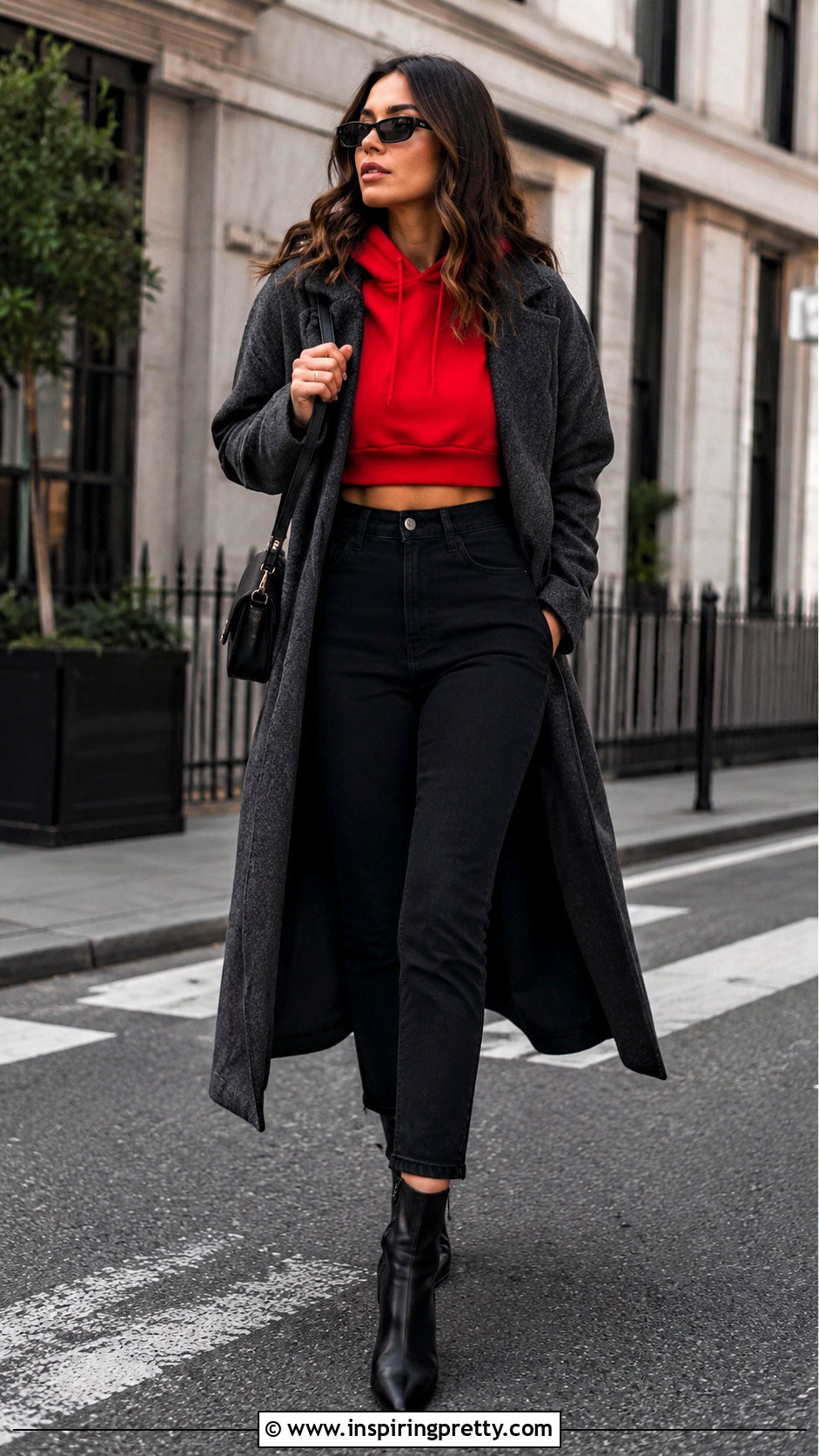 Hoodie Crop Top With Black Jeans - 50 hoodie crop top outfit ideas