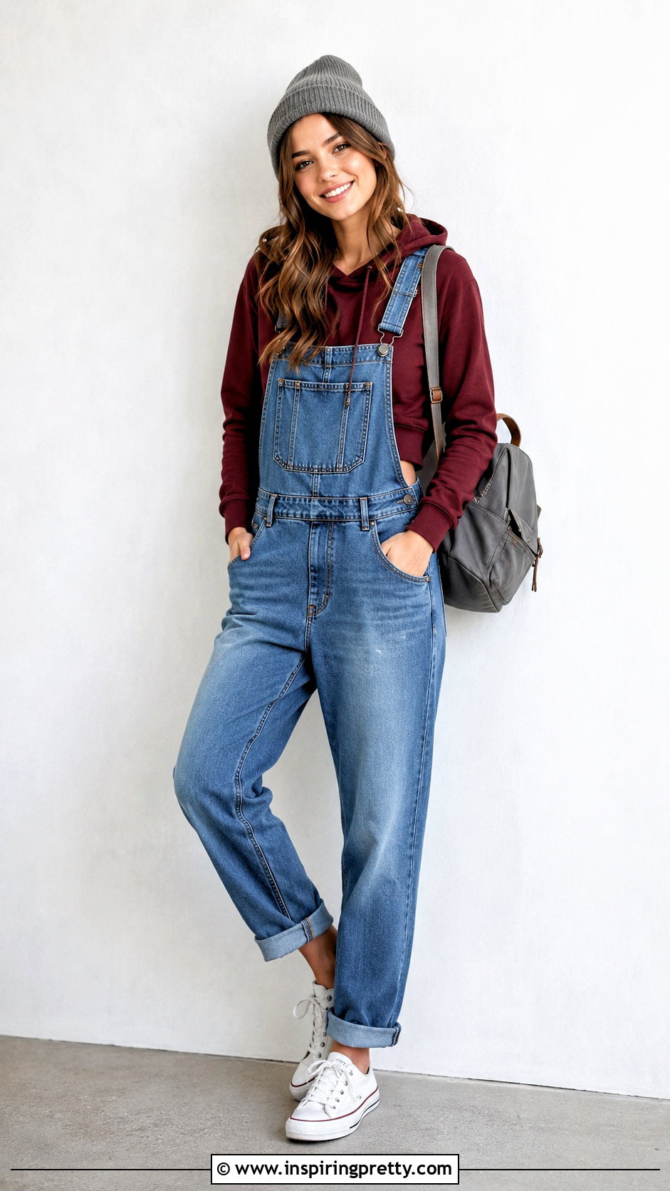 Hoodie Crop Top With Overalls - 50 hoodie crop top outfit ideas