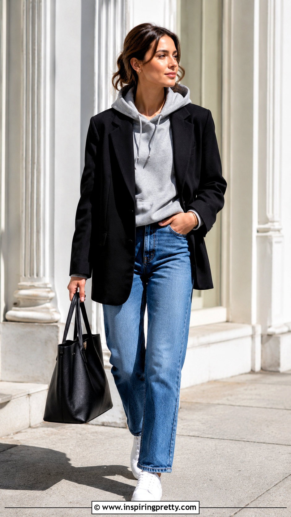 Hoodie Under Blazer Outfit - 20 layering ideas for tops
