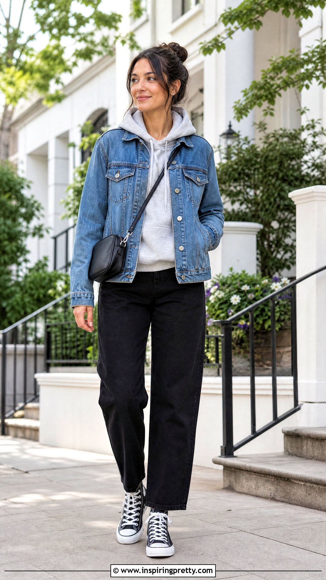 Hoodie Under Denim Jacket Outfit - 50 layering tops outfit ideas