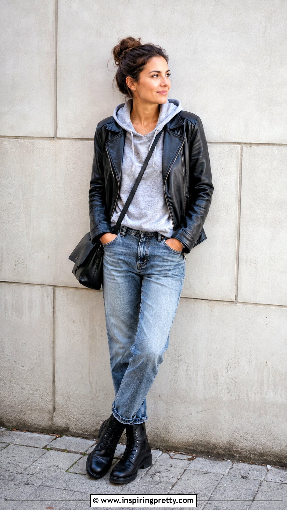 Hoodie Under Leather Jacket Layering Outfit - 50 top layering ideas