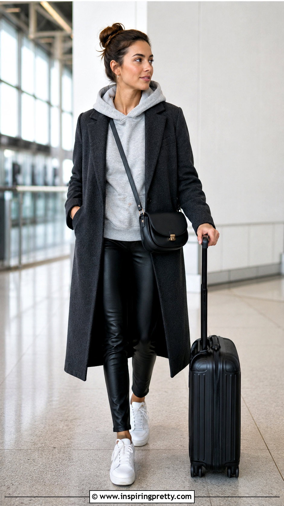 Hoodie With Leather Pants - What Tops Go With Leather Pants (20 Ways)