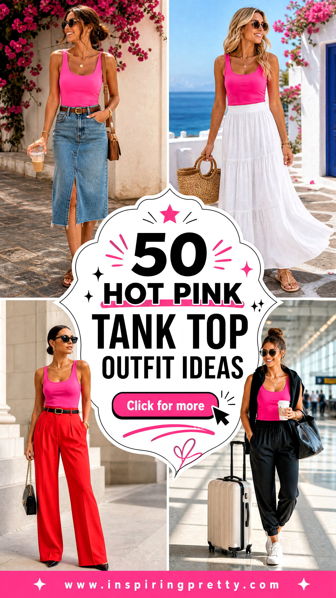 50 Hot Pink Tank Top Outfit Ideas for Bold Summer Style - 50 Hot Pink Tank Top Outfit Ideas for Bold Summer Style