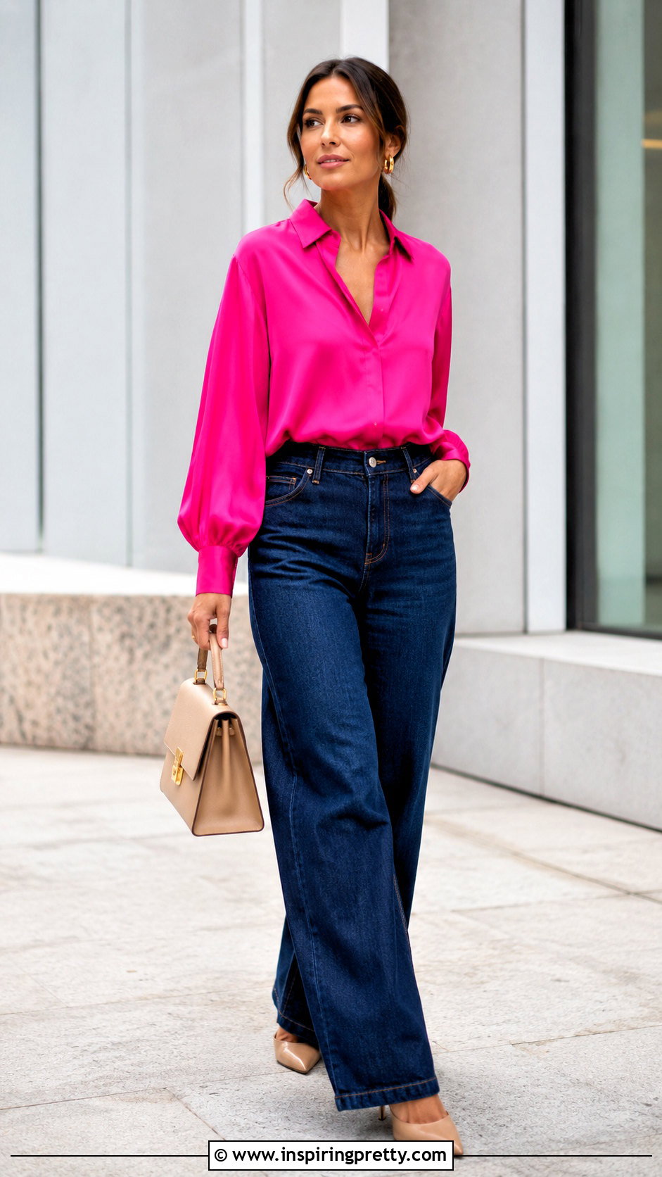 Hot Pink Top With Blue Jeans - What Color Top Goes With Blue Jeans (20 Ways)