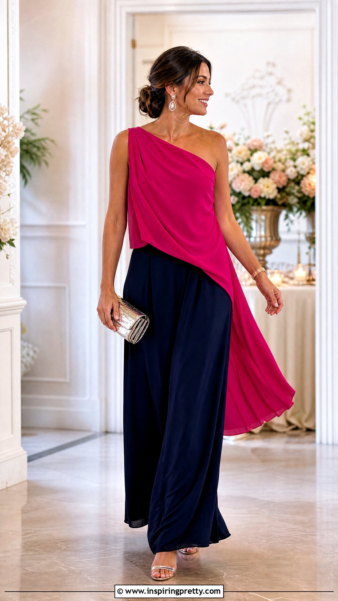 Hot Pink Top With Palazzo Pants - 50 hot pink top outfit ideas