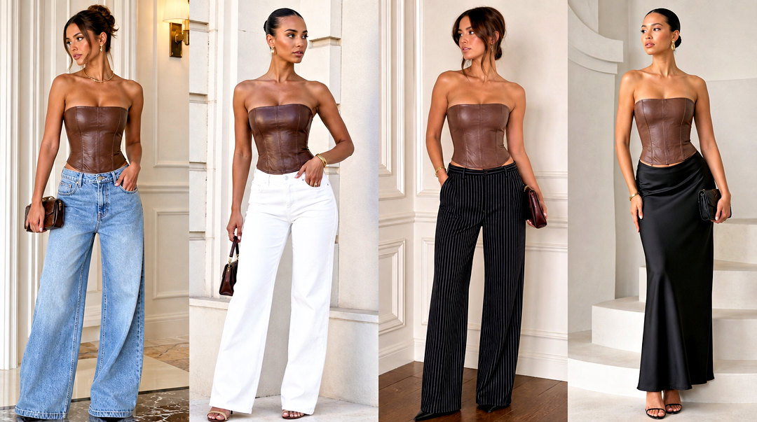 20 House of CB Leather Top Outfit Ideas for Bold Night Style