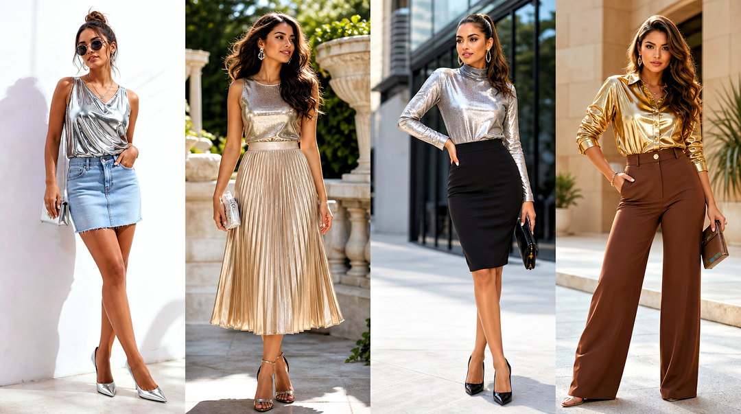 How To Style Metallic Tops: 20 Chic Party-Ready Looks To Try