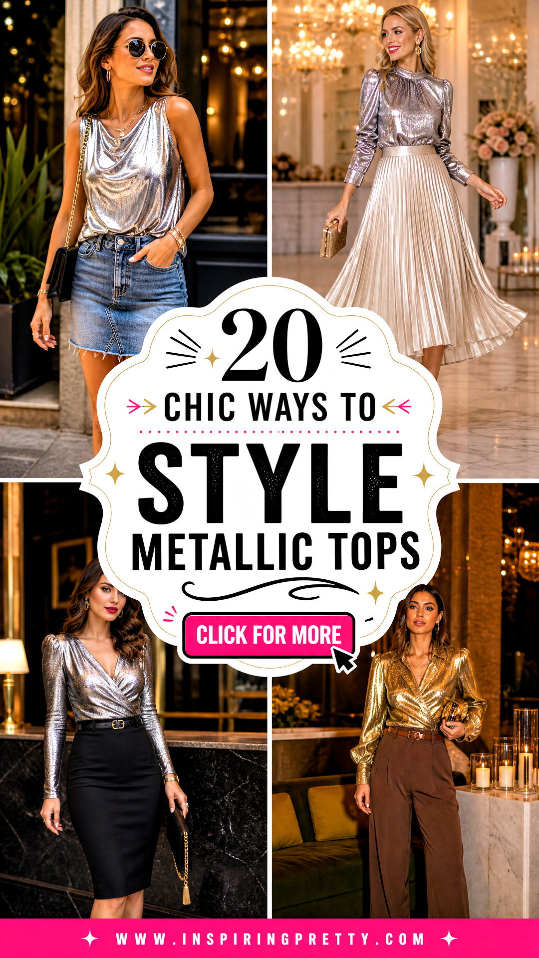 How To Style Metallic Tops 20 Chic Party-Ready Looks To Try - How To Style Metallic Tops: 20 Chic Party-Ready Looks To Try