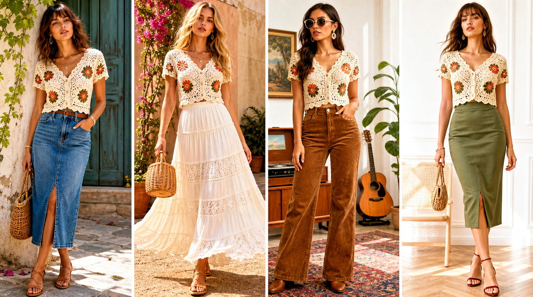 How To Style Vintage Crochet Tops 20 Boho Summer Looks