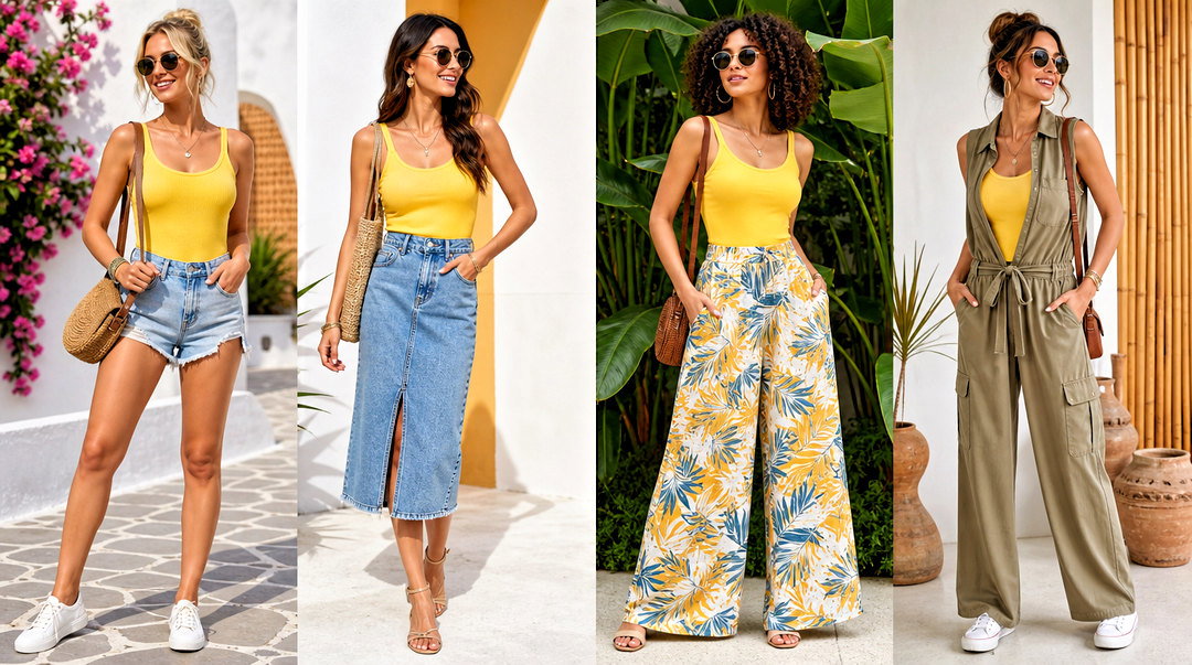 How To Style Yellow Tank Tops: 20 Fresh Summer Outfit Ideas