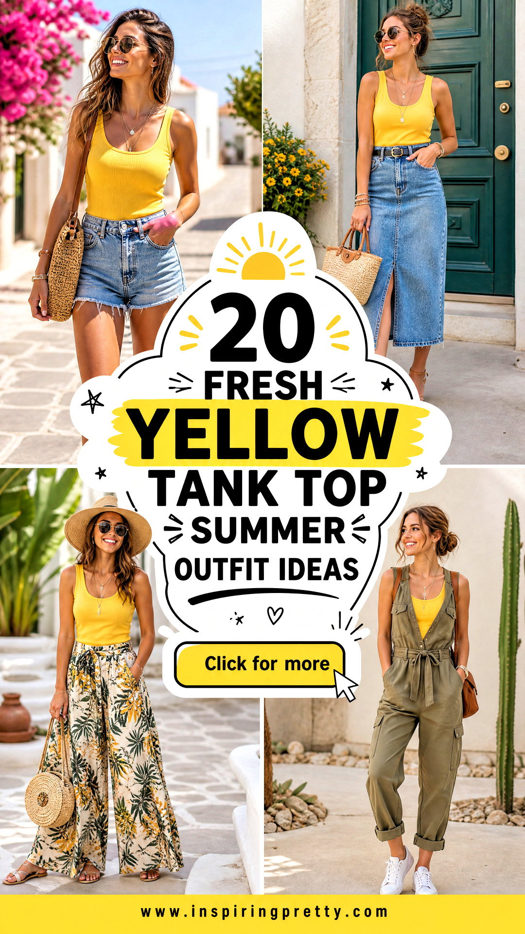 How To Style Yellow Tank Tops 20 Fresh Summer Outfit Ideas - How To Style Yellow Tank Tops: 20 Fresh Summer Outfit Ideas